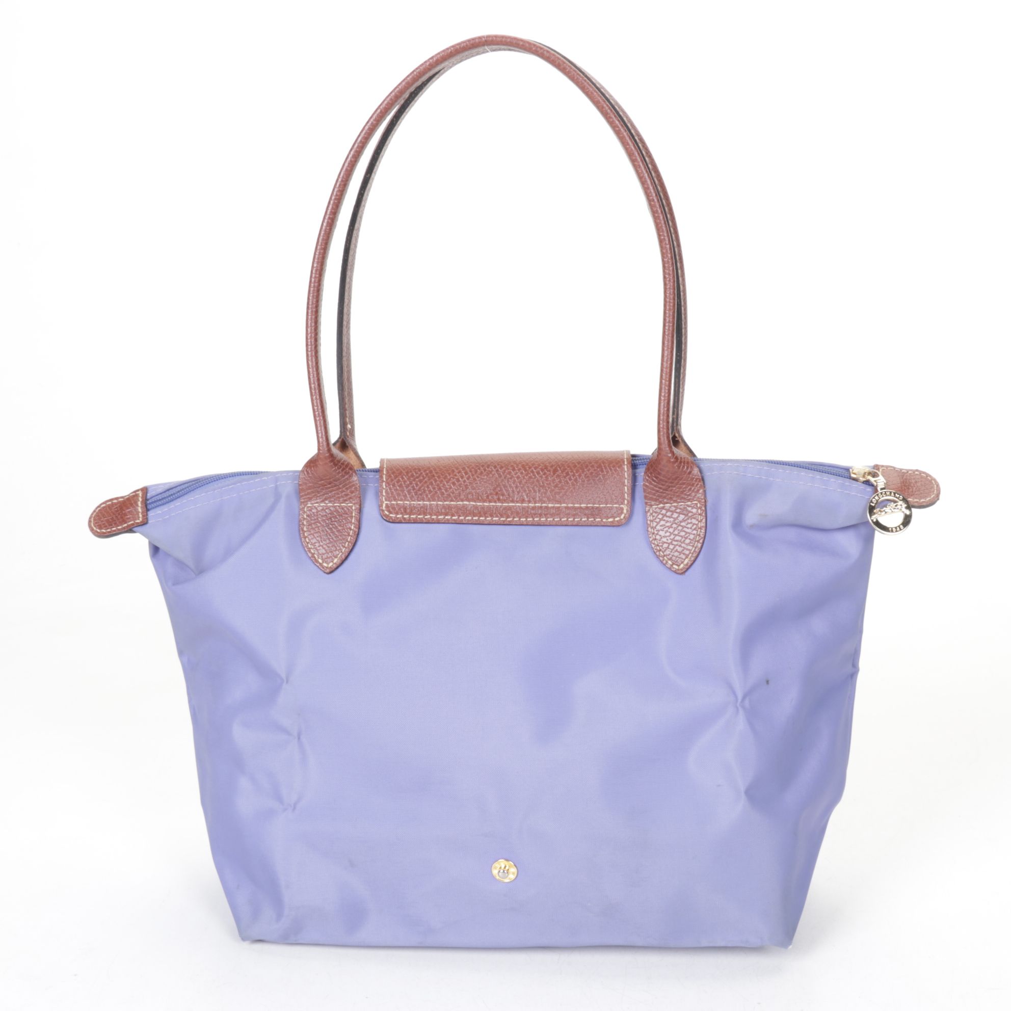 Longchamp Periwinkle & Green "Le Pliage" Small & Medium Tote Bags