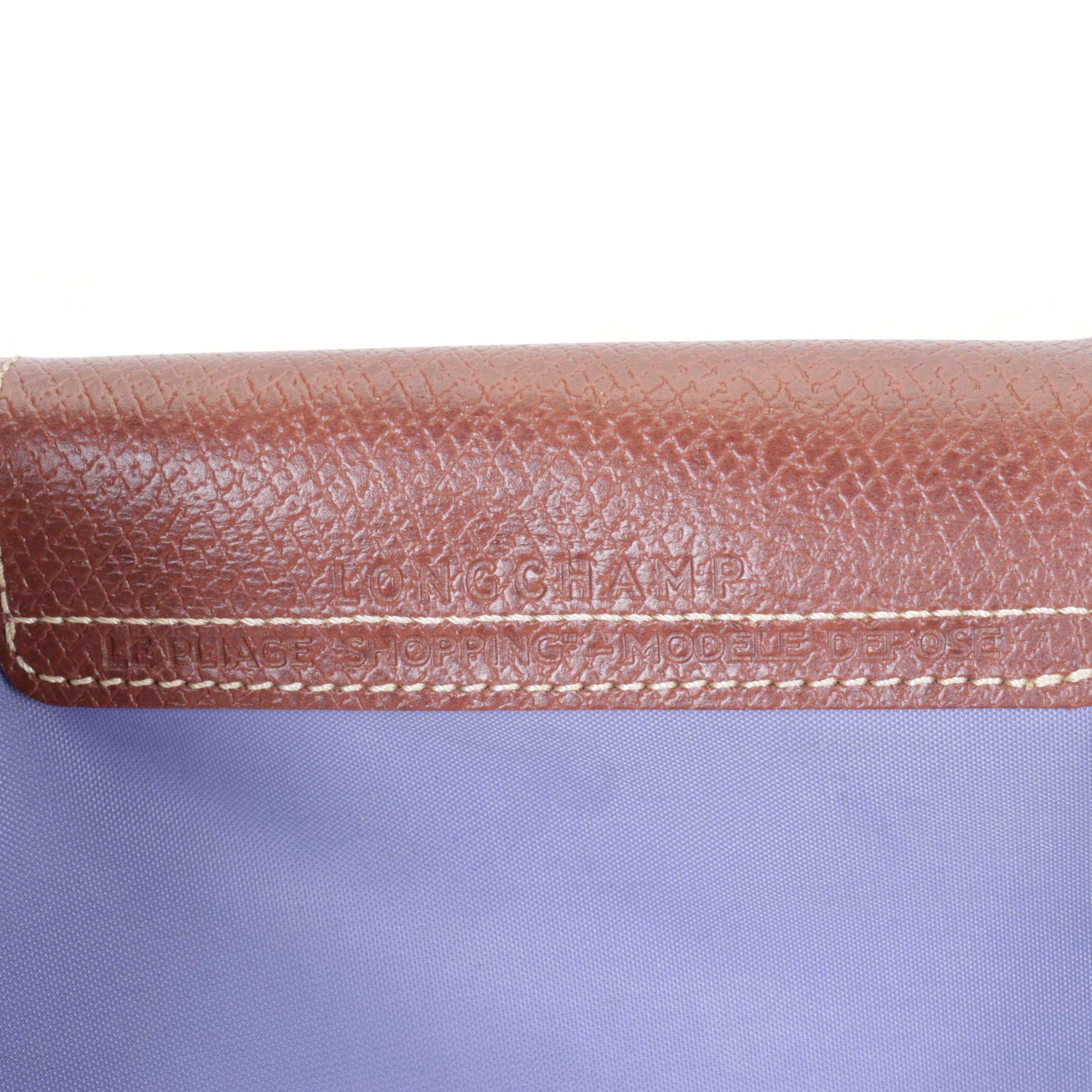 Longchamp Periwinkle & Green "Le Pliage" Small & Medium Tote Bags