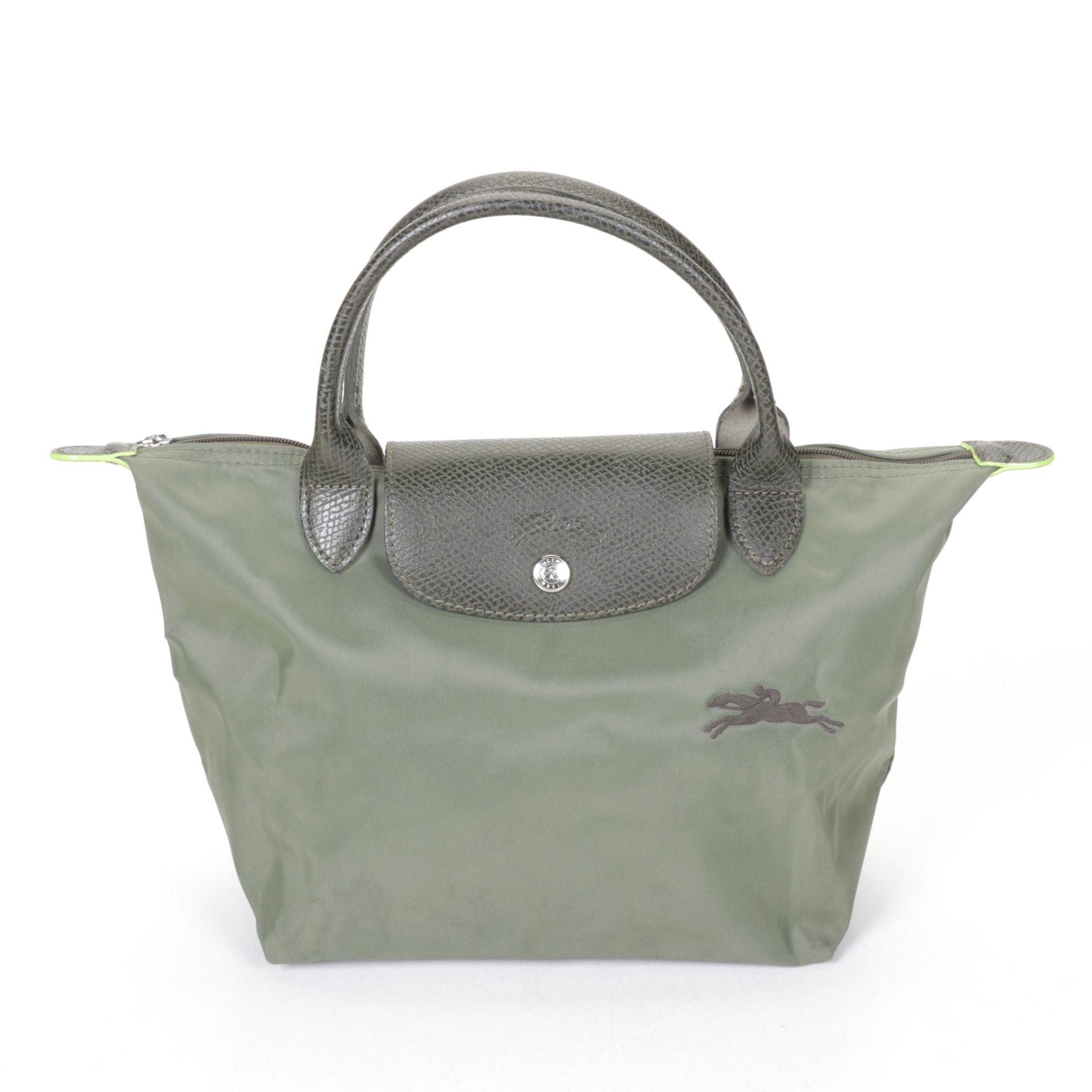 Longchamp Periwinkle & Green "Le Pliage" Small & Medium Tote Bags