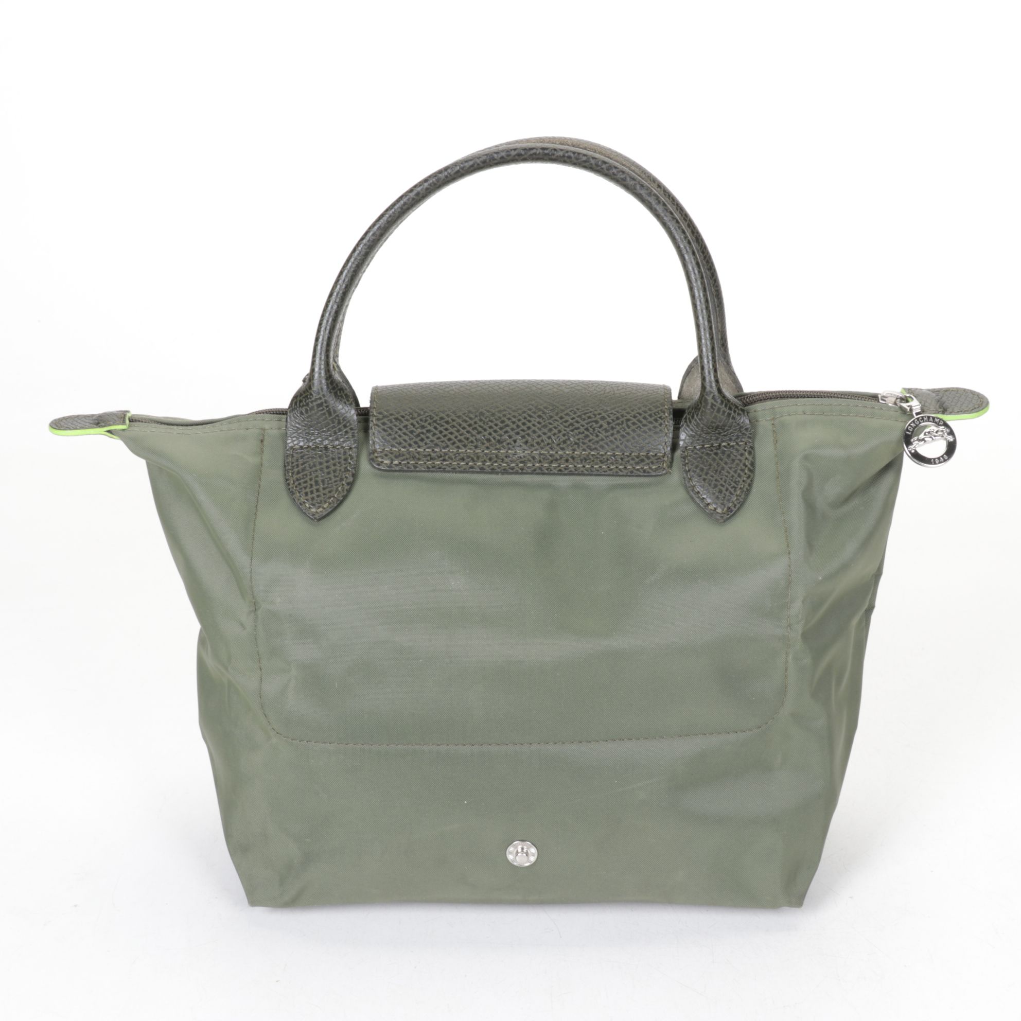 Longchamp Periwinkle & Green "Le Pliage" Small & Medium Tote Bags