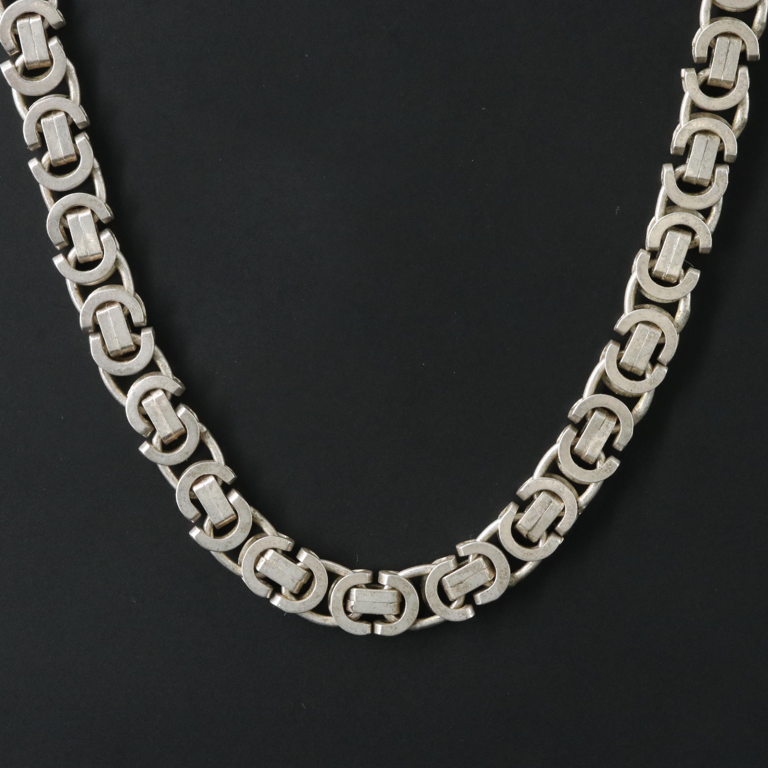 Italian Sterling Fancy Chain Necklace