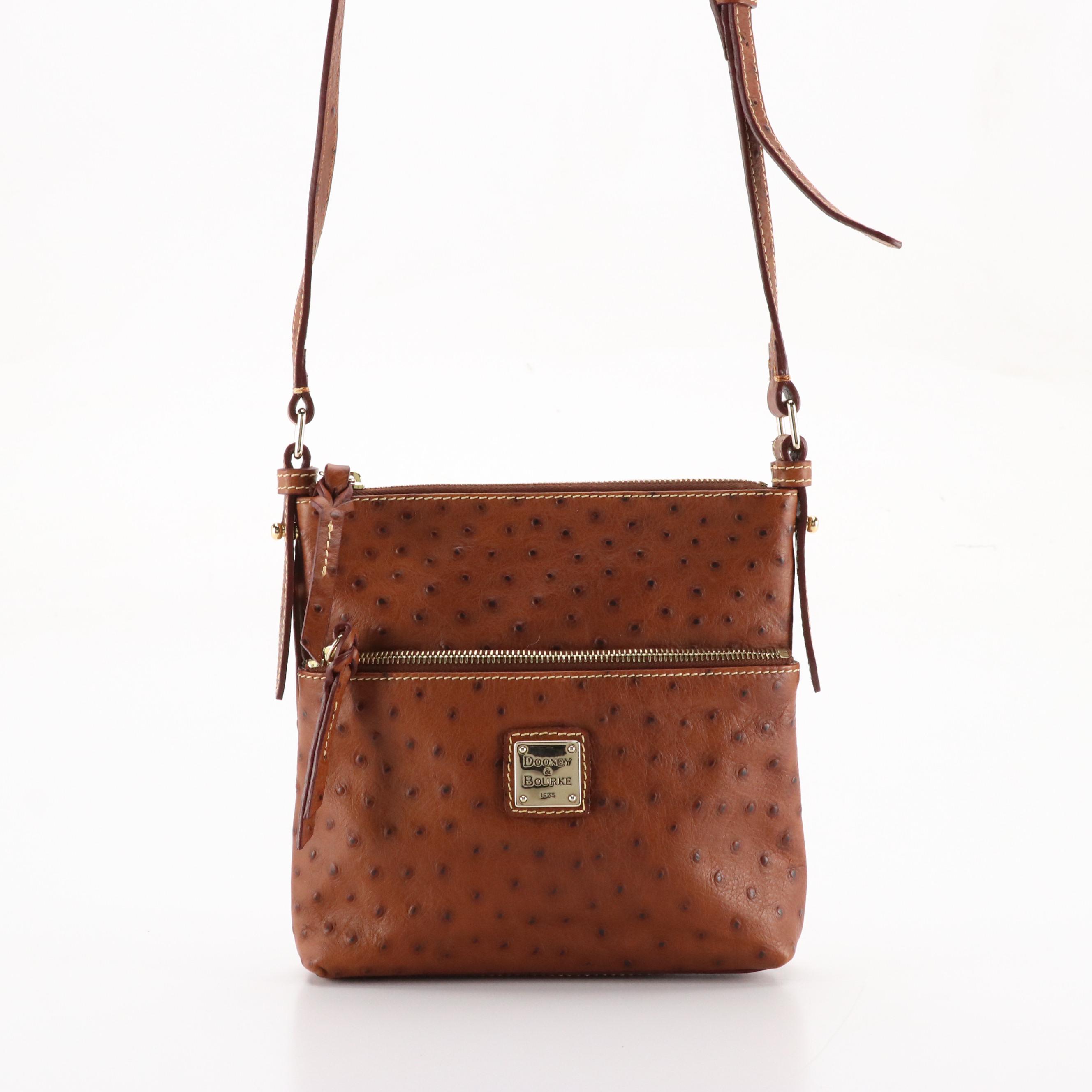 Dooney & Bourke Denim DB Monogram Purse and Leather Letter Carrier Bag