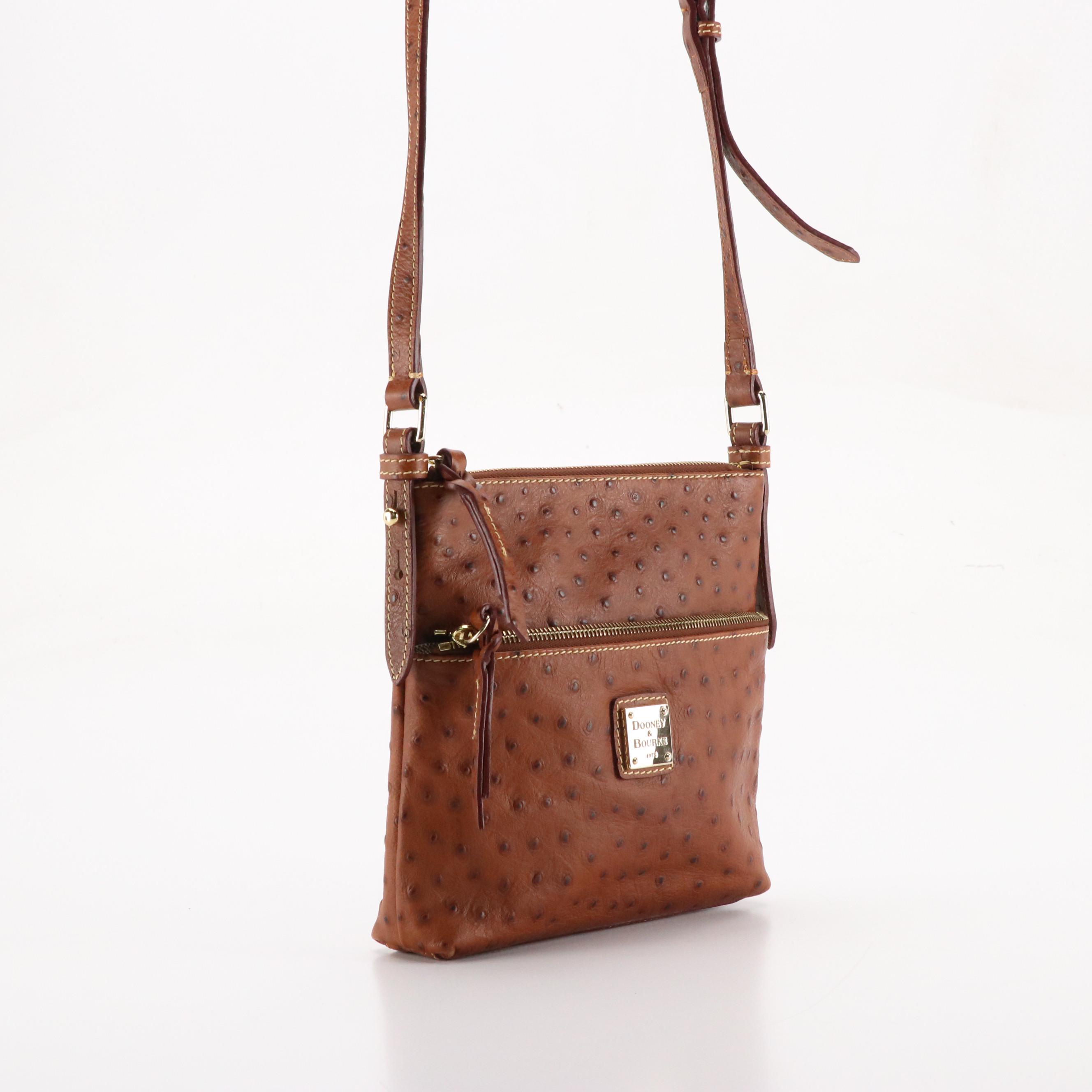 Dooney & Bourke Denim DB Monogram Purse and Leather Letter Carrier Bag