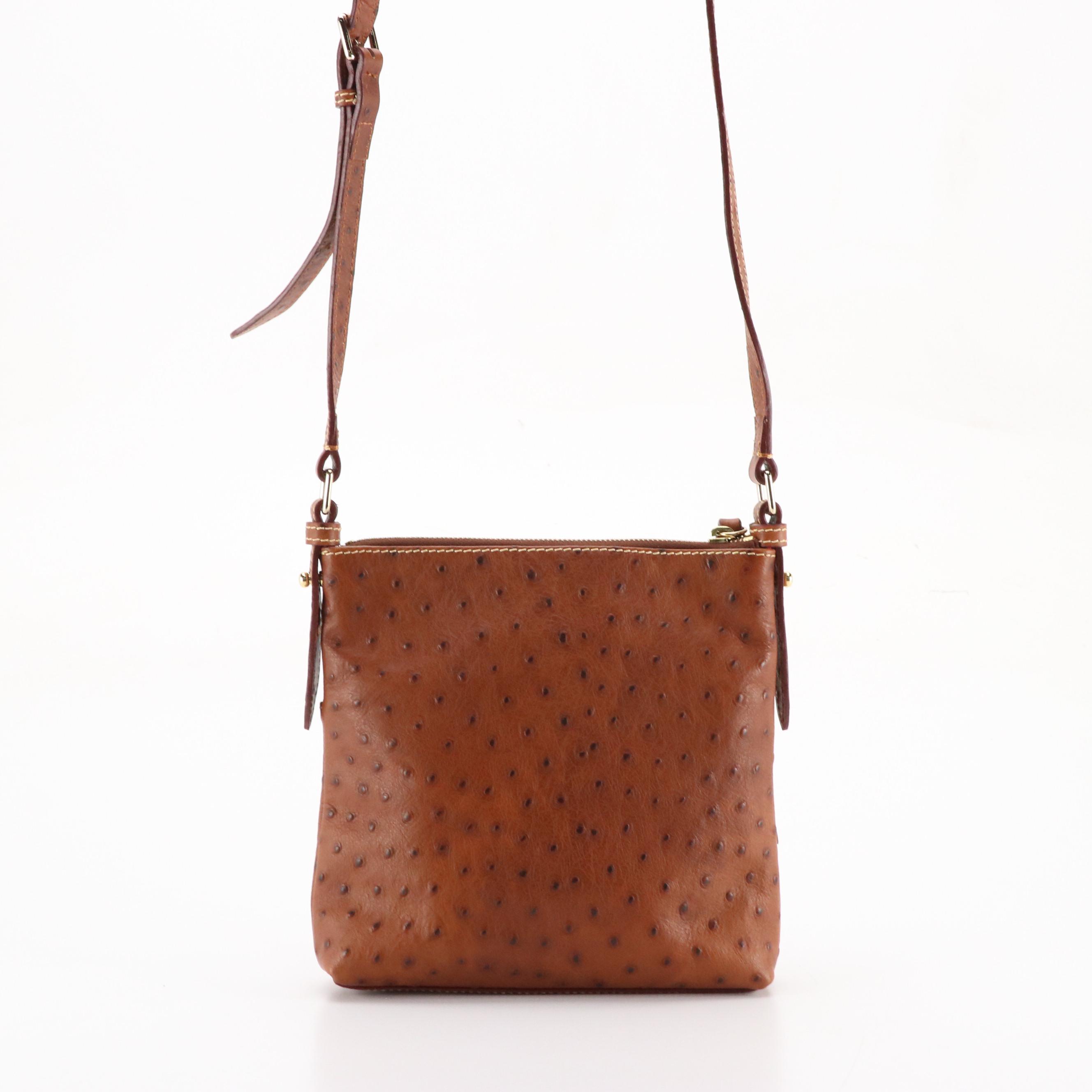 Dooney & Bourke Denim DB Monogram Purse and Leather Letter Carrier Bag