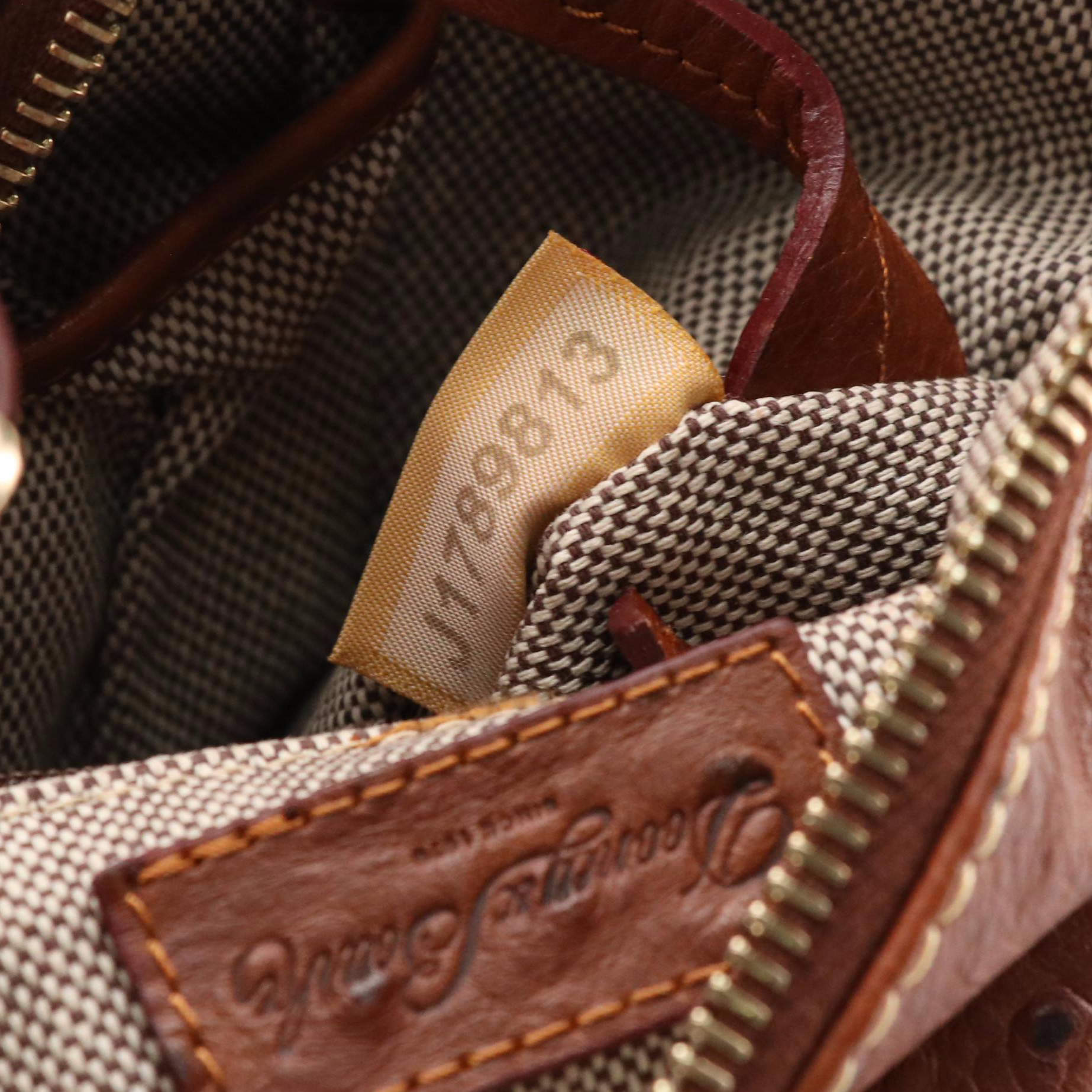 Dooney & Bourke Denim DB Monogram Purse and Leather Letter Carrier Bag