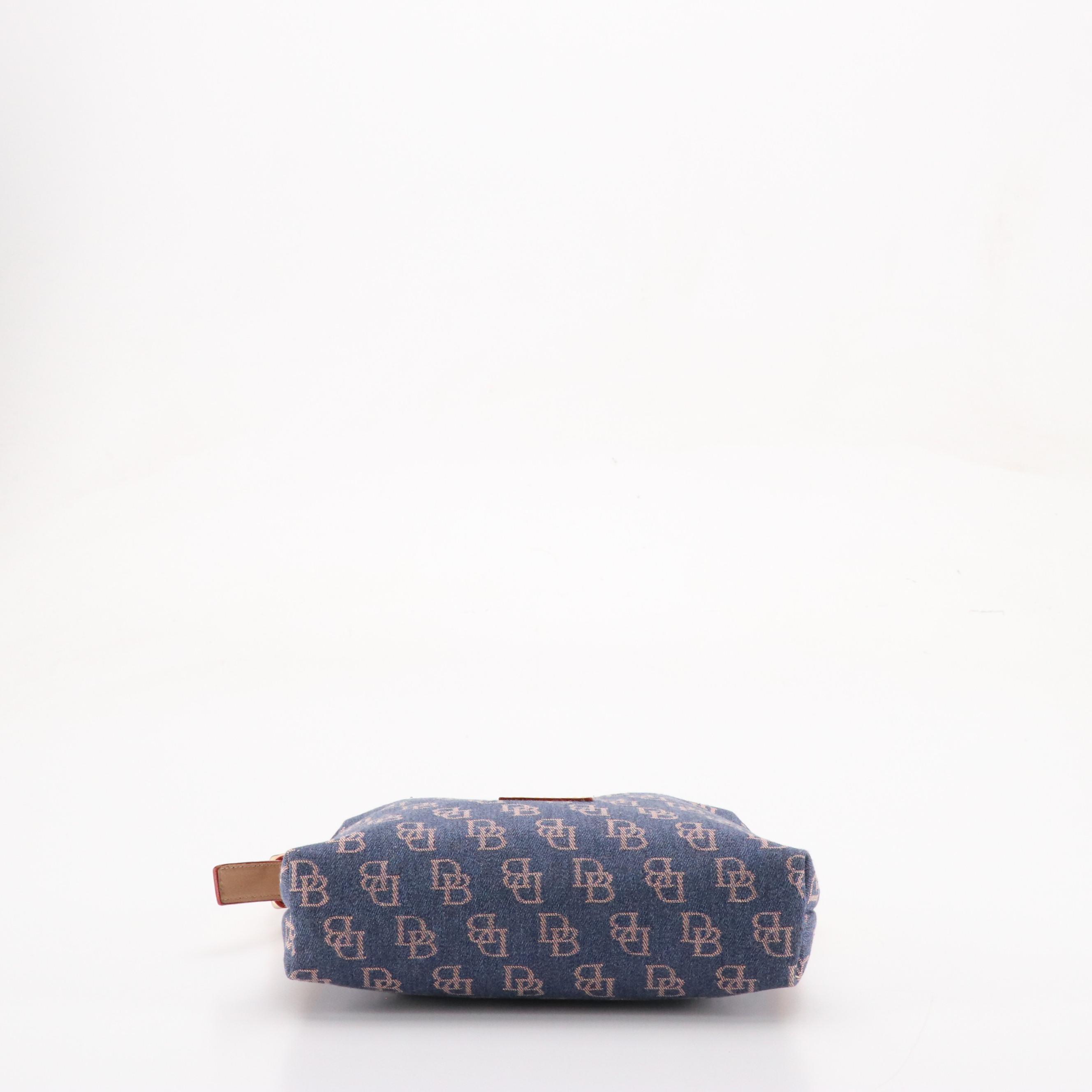 Dooney & Bourke Denim DB Monogram Purse and Leather Letter Carrier Bag