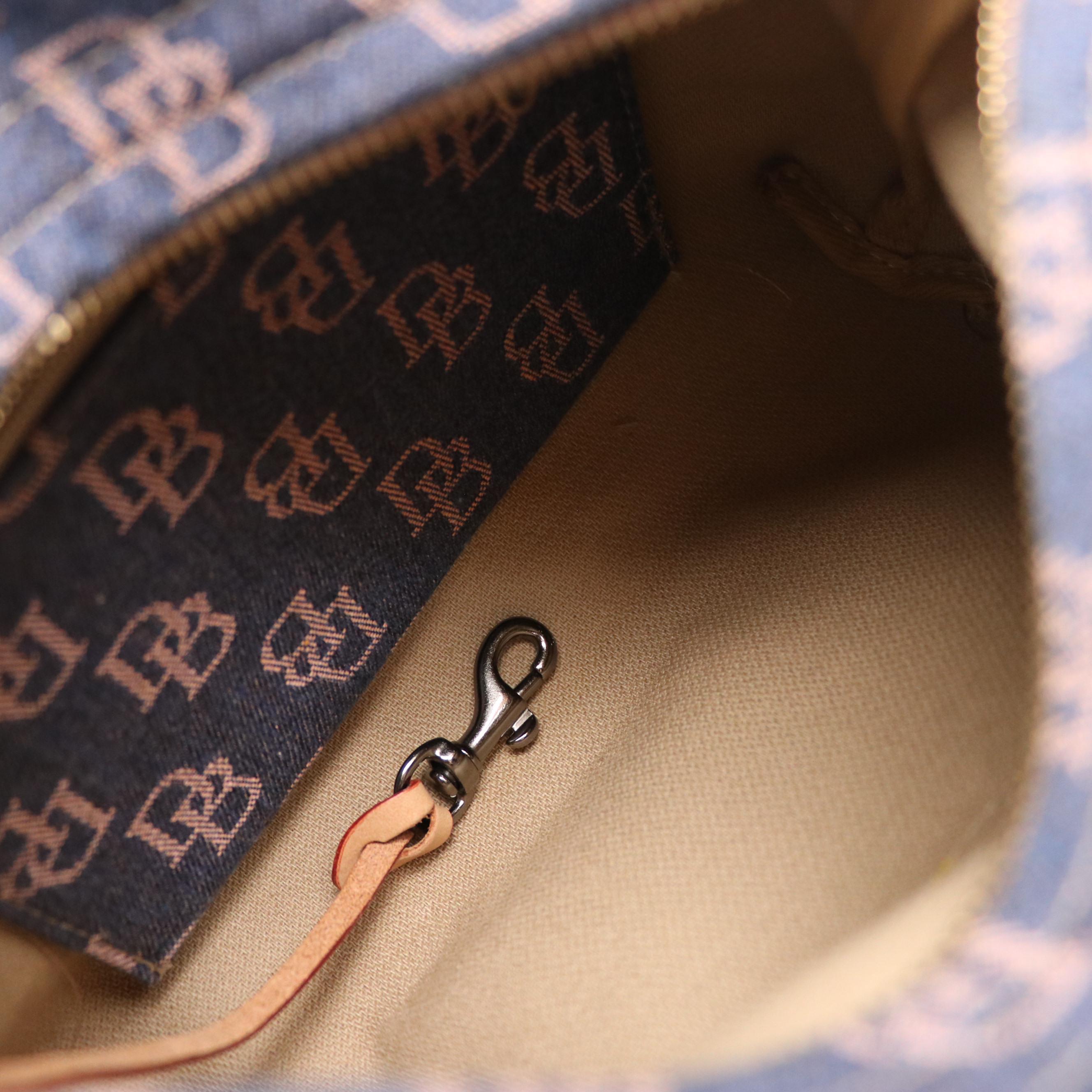 Dooney & Bourke Denim DB Monogram Purse and Leather Letter Carrier Bag