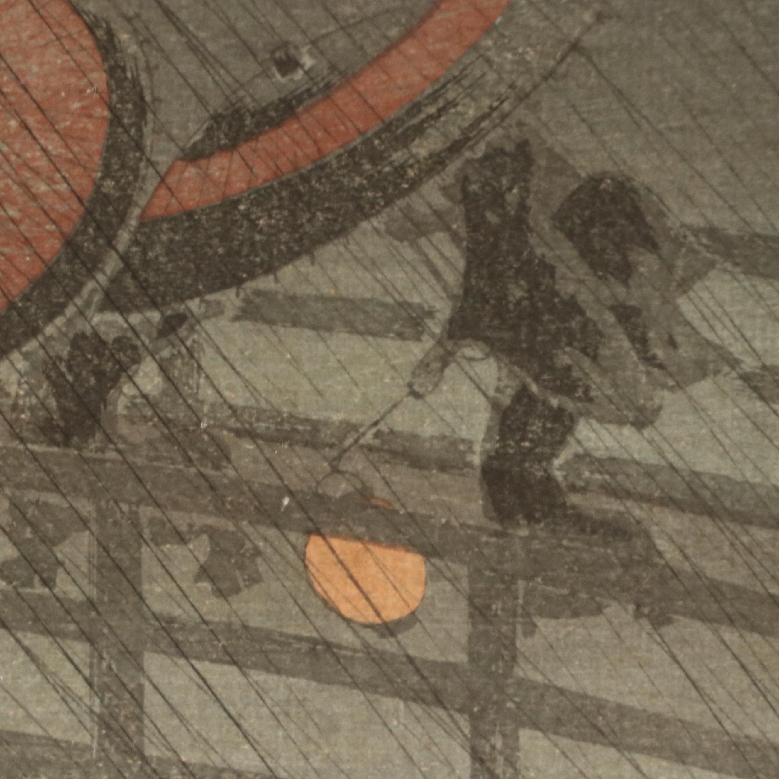 Takahashi Shōtei Woodblock "Night Shower..." Early 20th Century