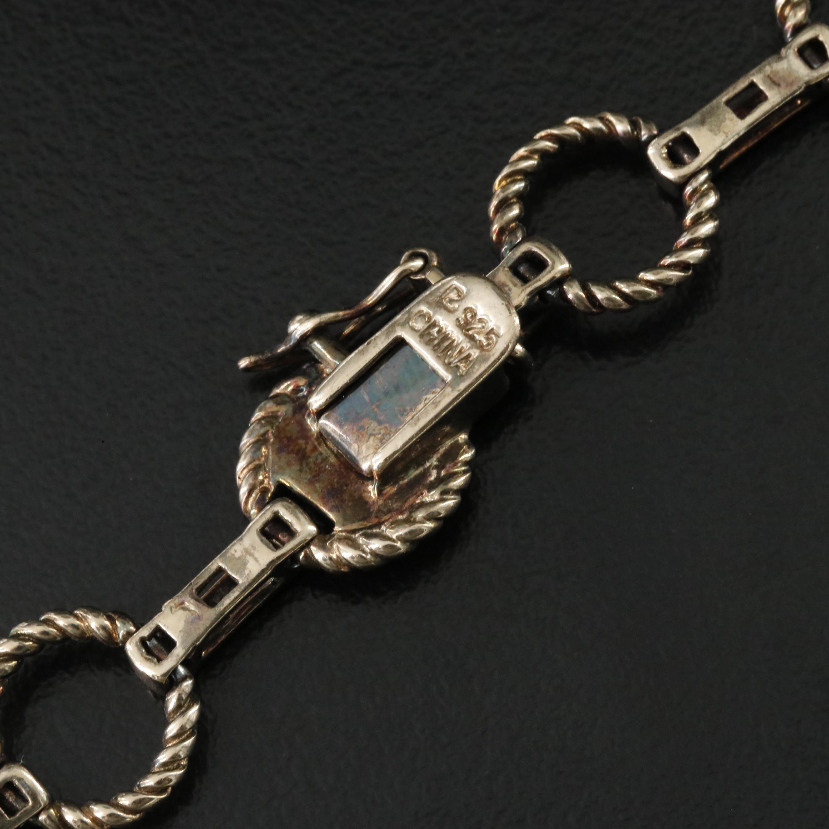 Sterling Two-Tone Circle Link Necklace