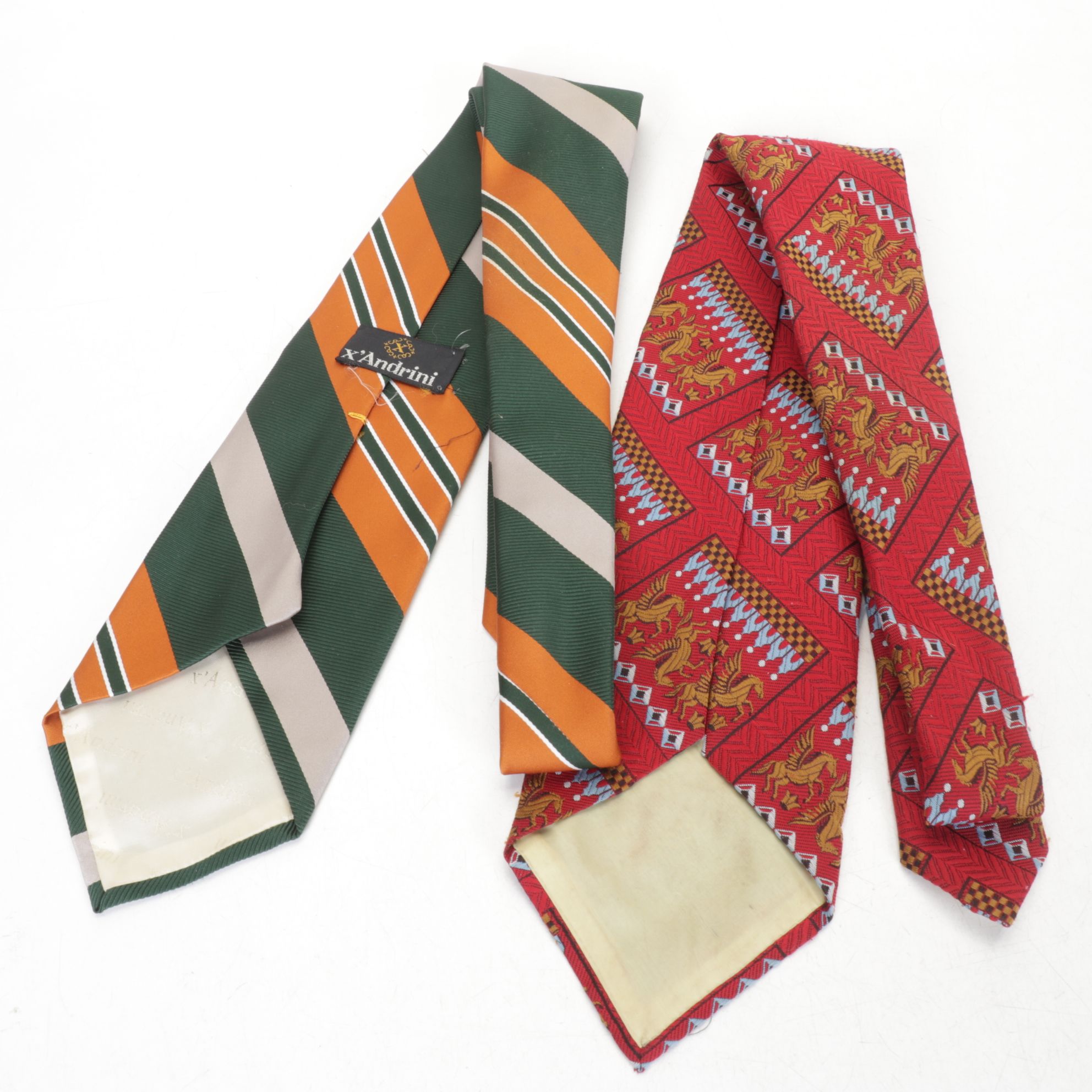"Royal Rogue" with X'Andrini Green & Orange Stripes, Paisley & More Neckties