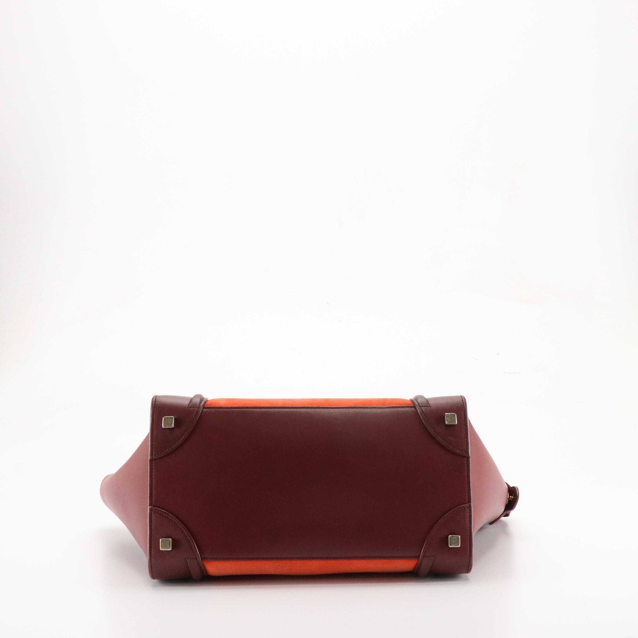 Céline Phantom Luggage Tote in Bicolor Calfskin Leather and Suede