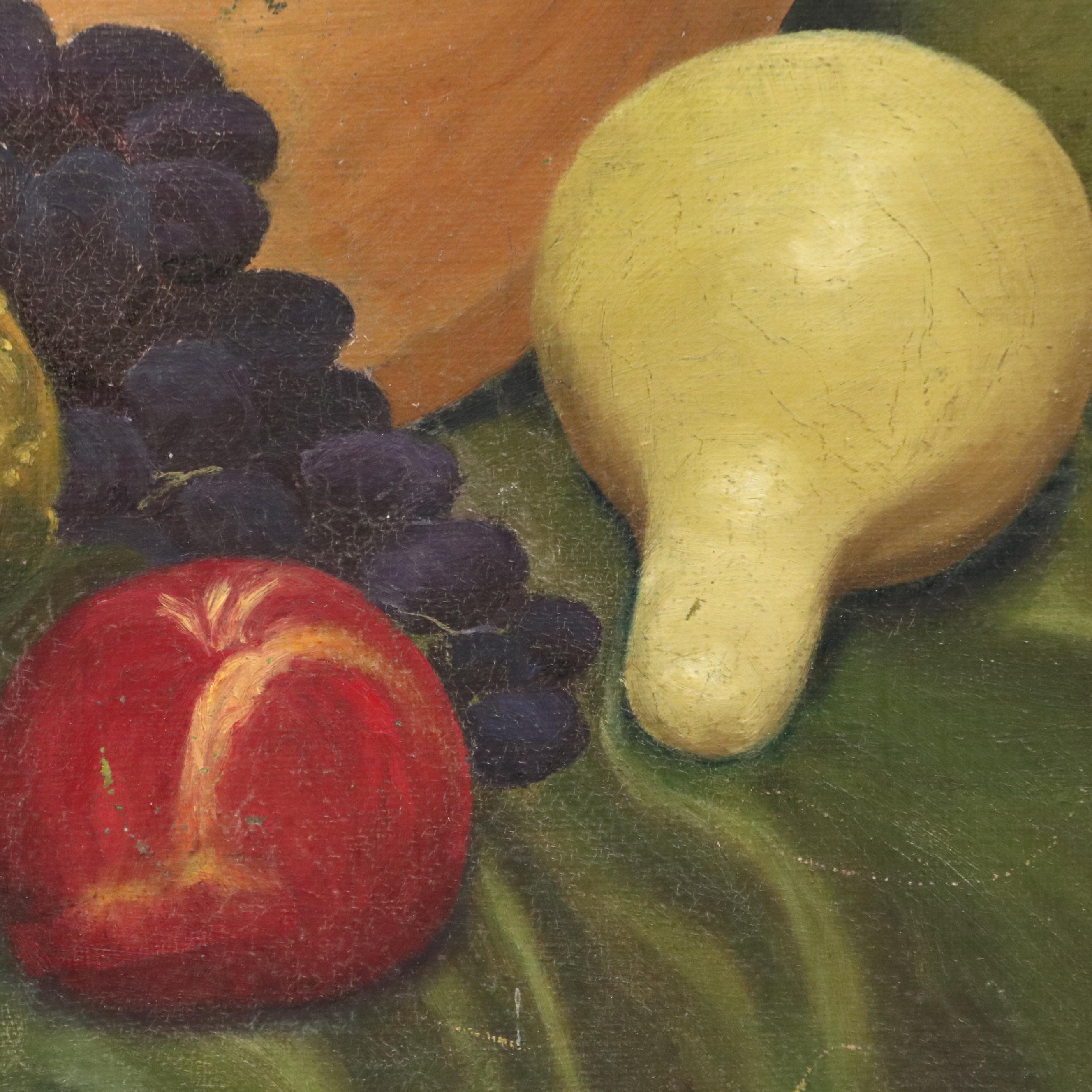 Oil Painting of Still Life with Wine Bottle, Circa 1940