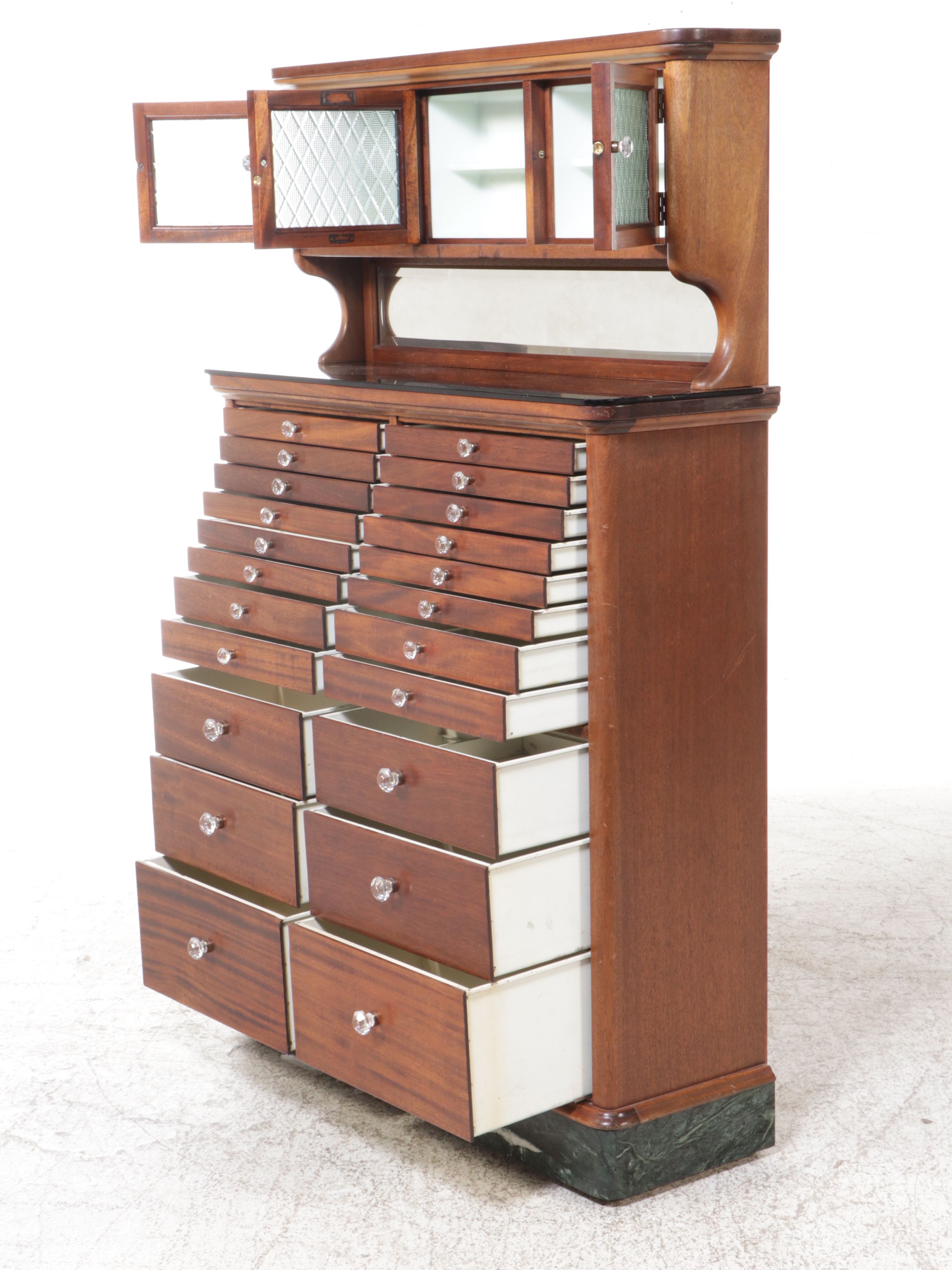 Mahogany Twenty-Two Drawer Dental Cabinet, Early 20th Century