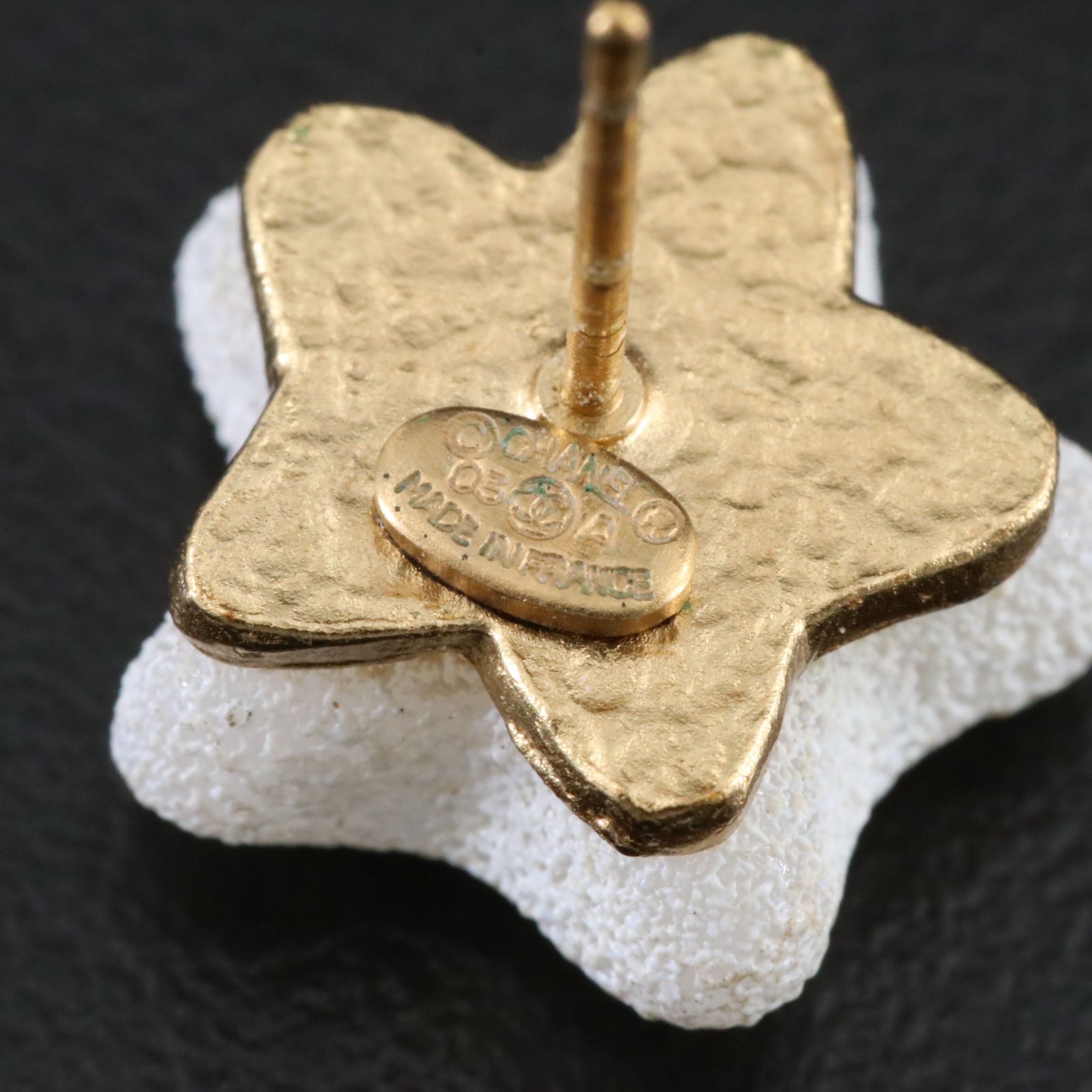 Chanel CC White Star Earrings 2003