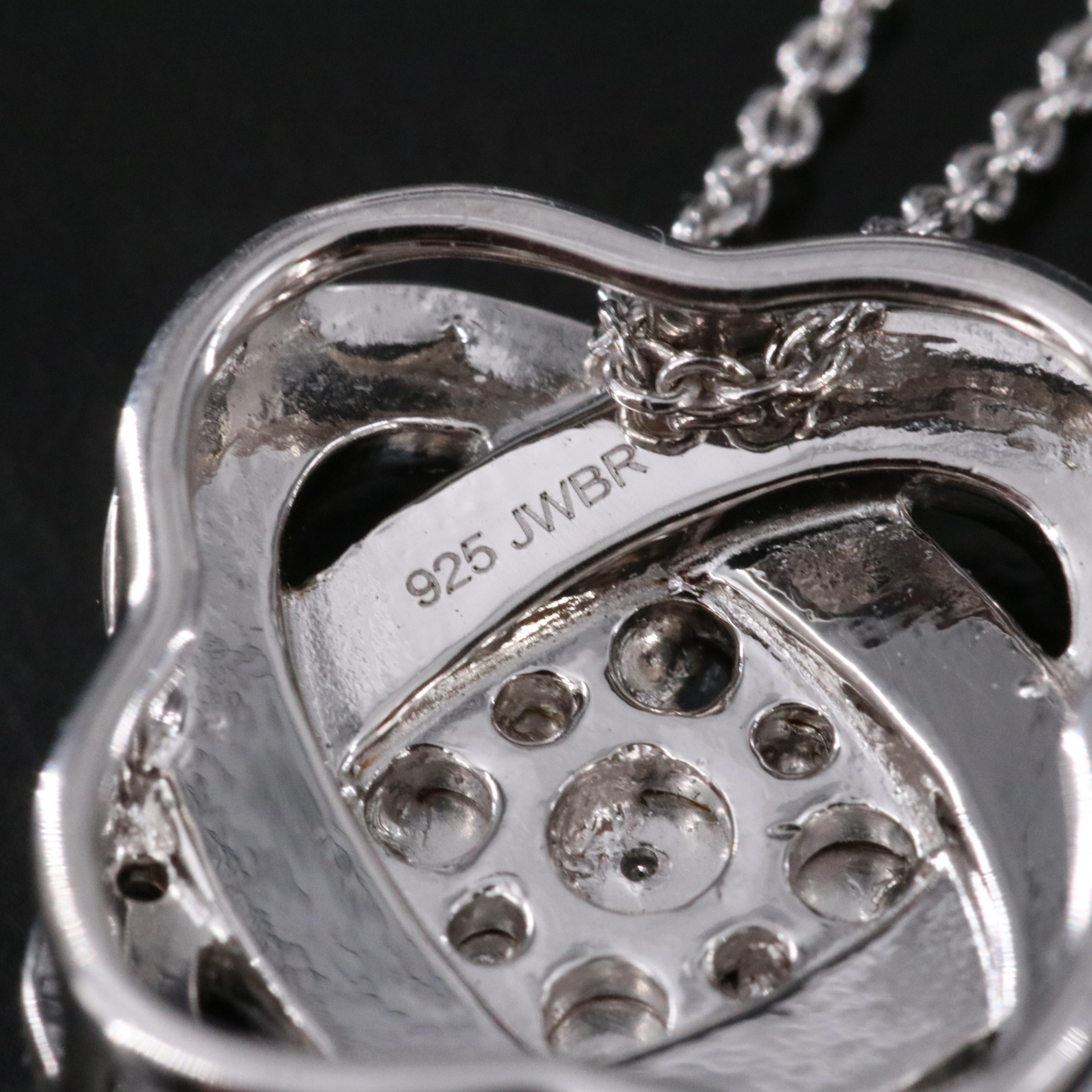 Sterling Knot Pendant Necklace with Diamond and Fancy Diamond Accents