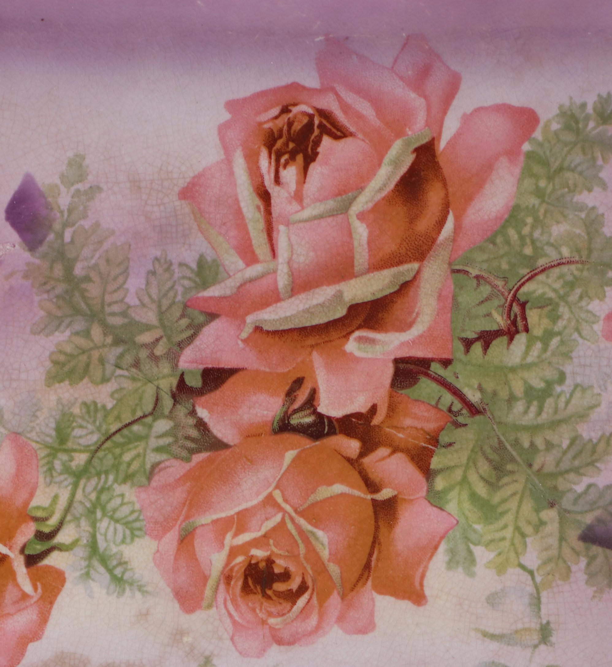 Napier English Ceramic Gilt Accented Floral Vanity Tray, Early to Mid-20th C.