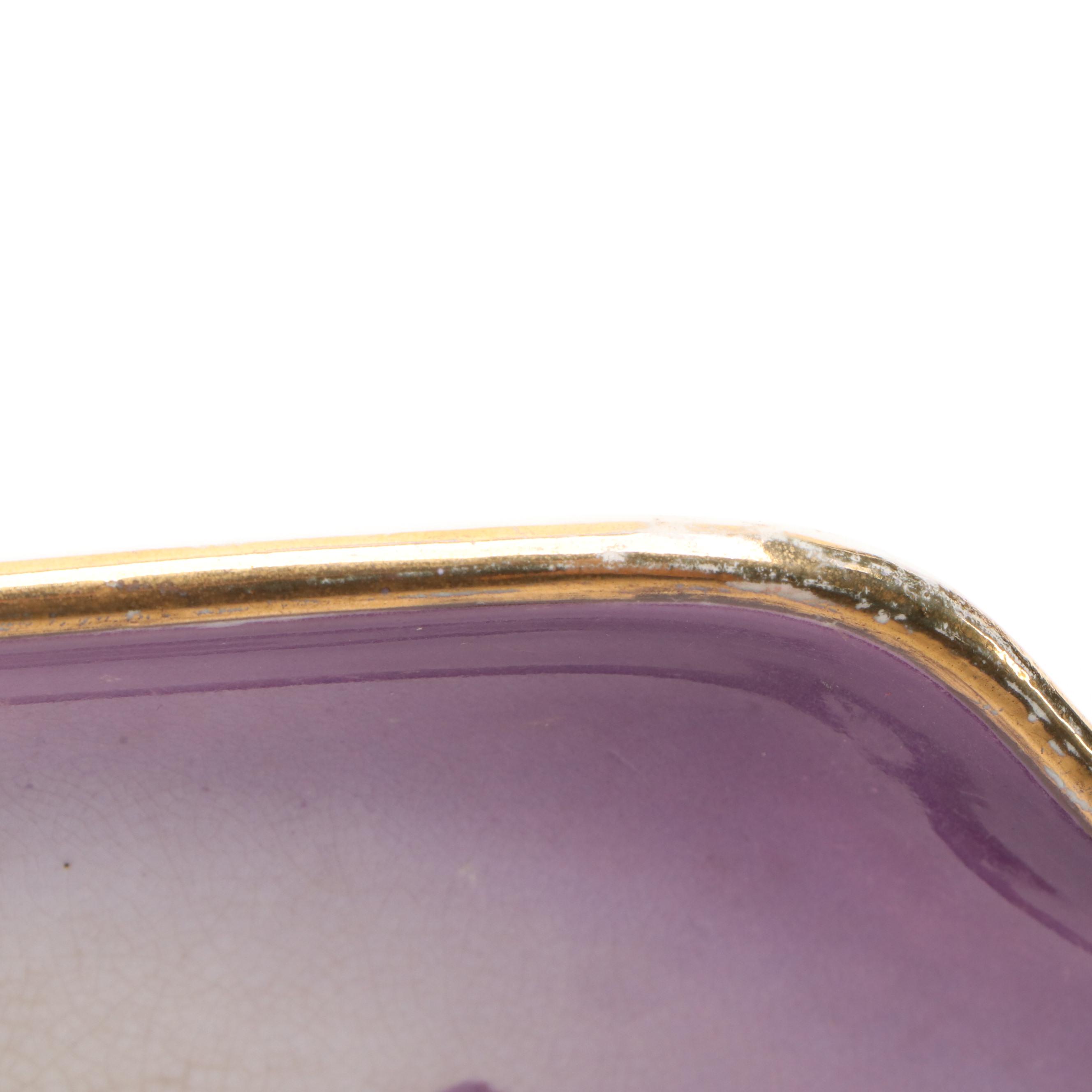 Napier English Ceramic Gilt Accented Floral Vanity Tray, Early to Mid-20th C.