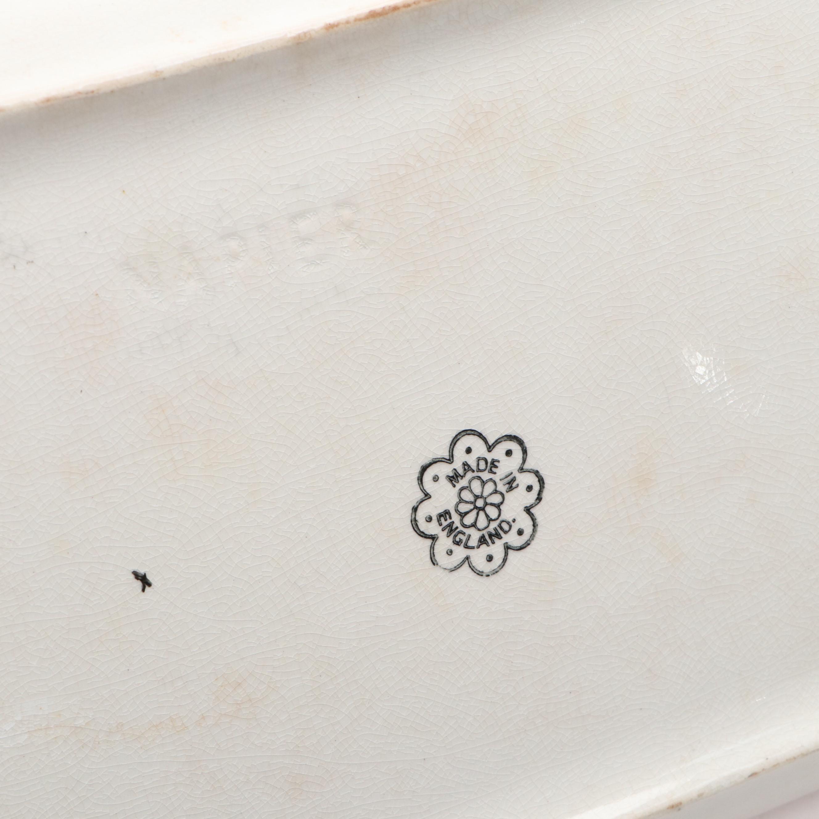 Napier English Ceramic Gilt Accented Floral Vanity Tray, Early to Mid-20th C.