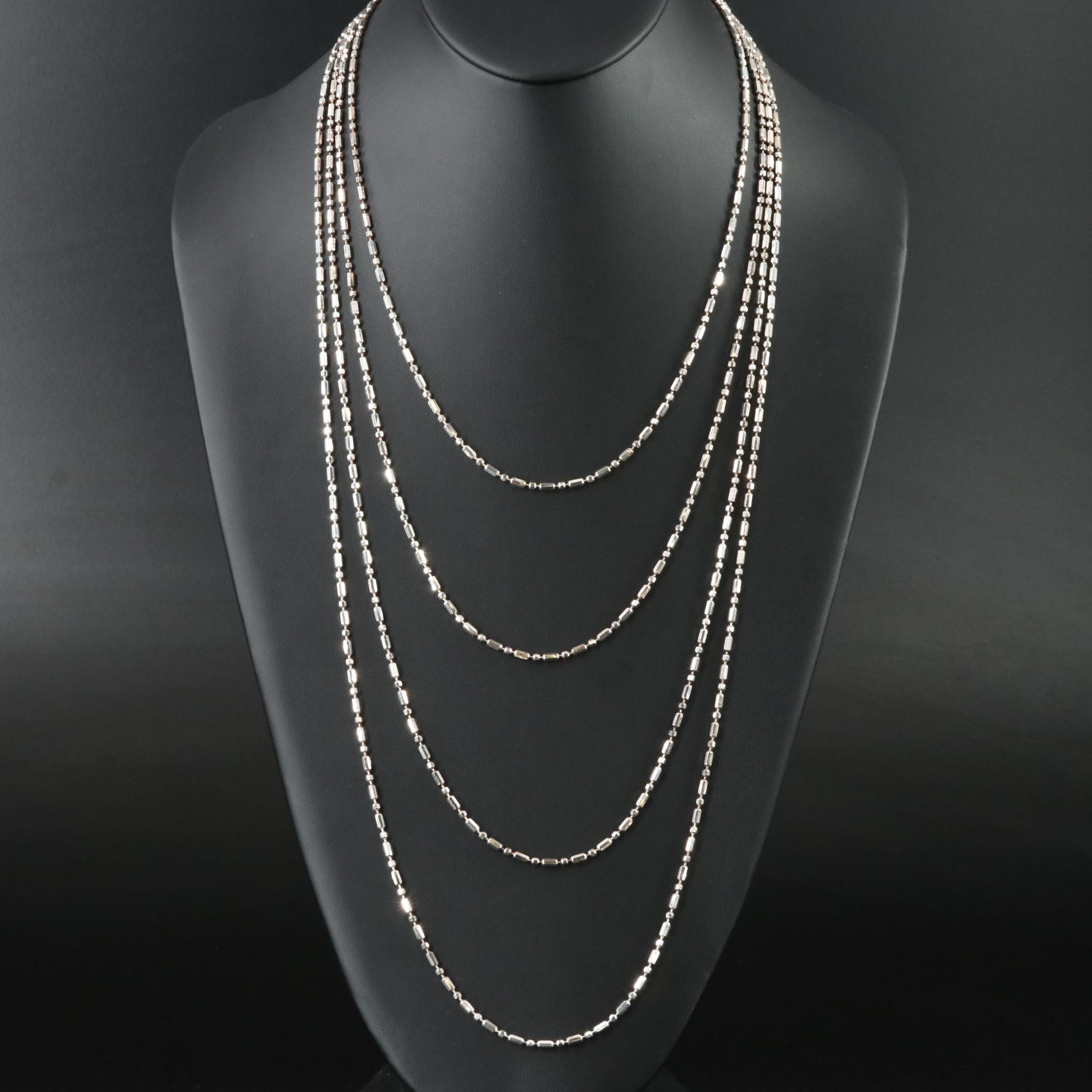 Italian Milor Sterling Bead Chain Necklace