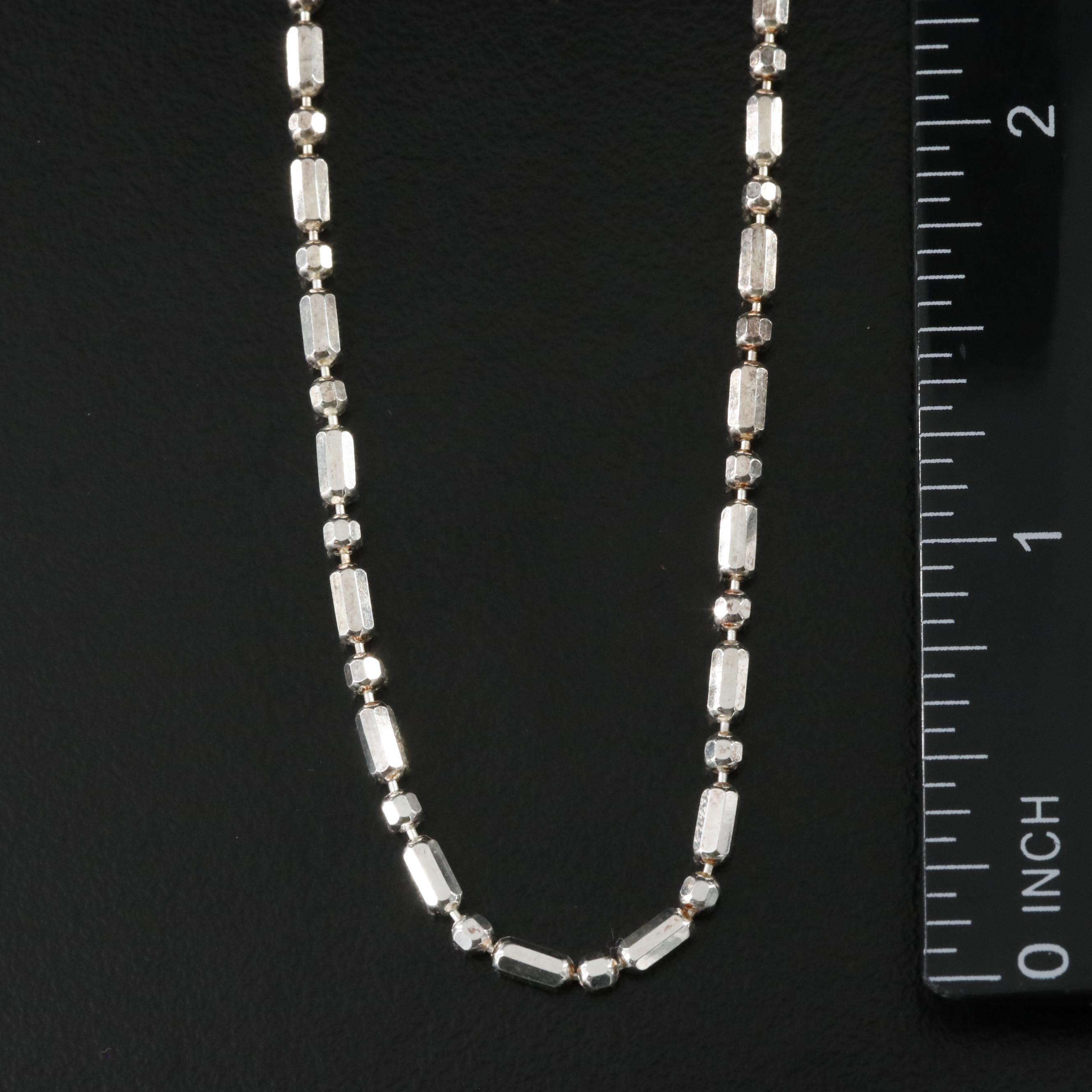 Italian Milor Sterling Bead Chain Necklace
