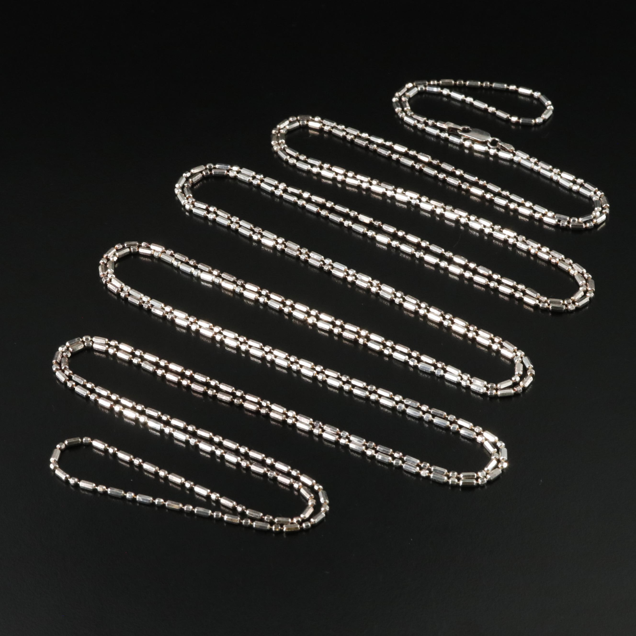 Italian Milor Sterling Bead Chain Necklace