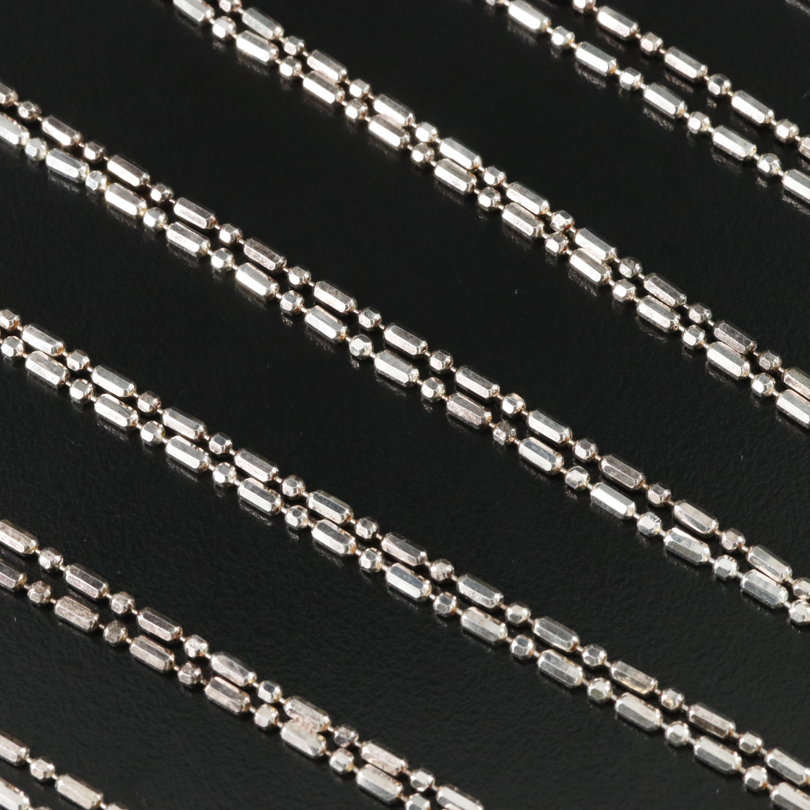 Italian Milor Sterling Bead Chain Necklace