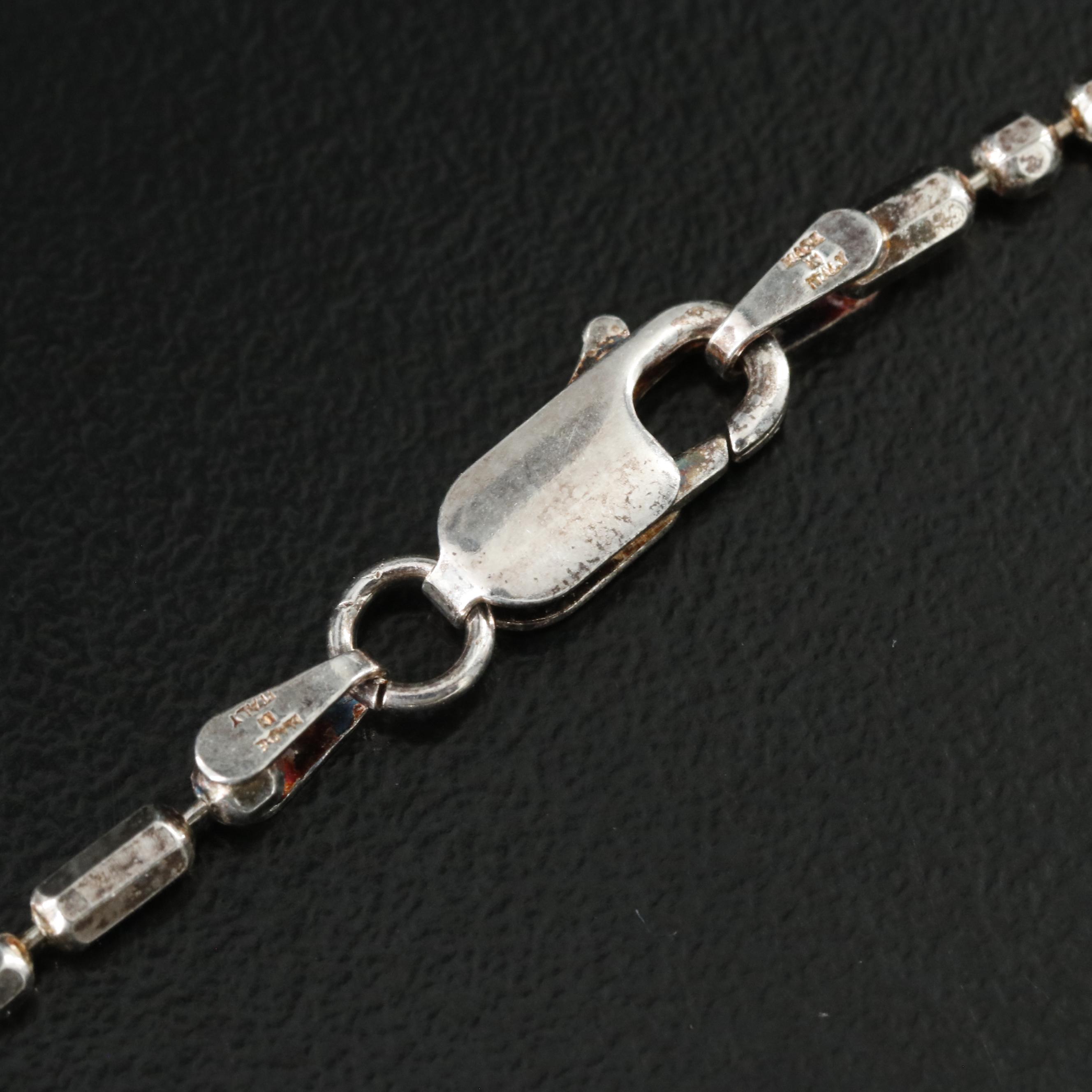 Italian Milor Sterling Bead Chain Necklace