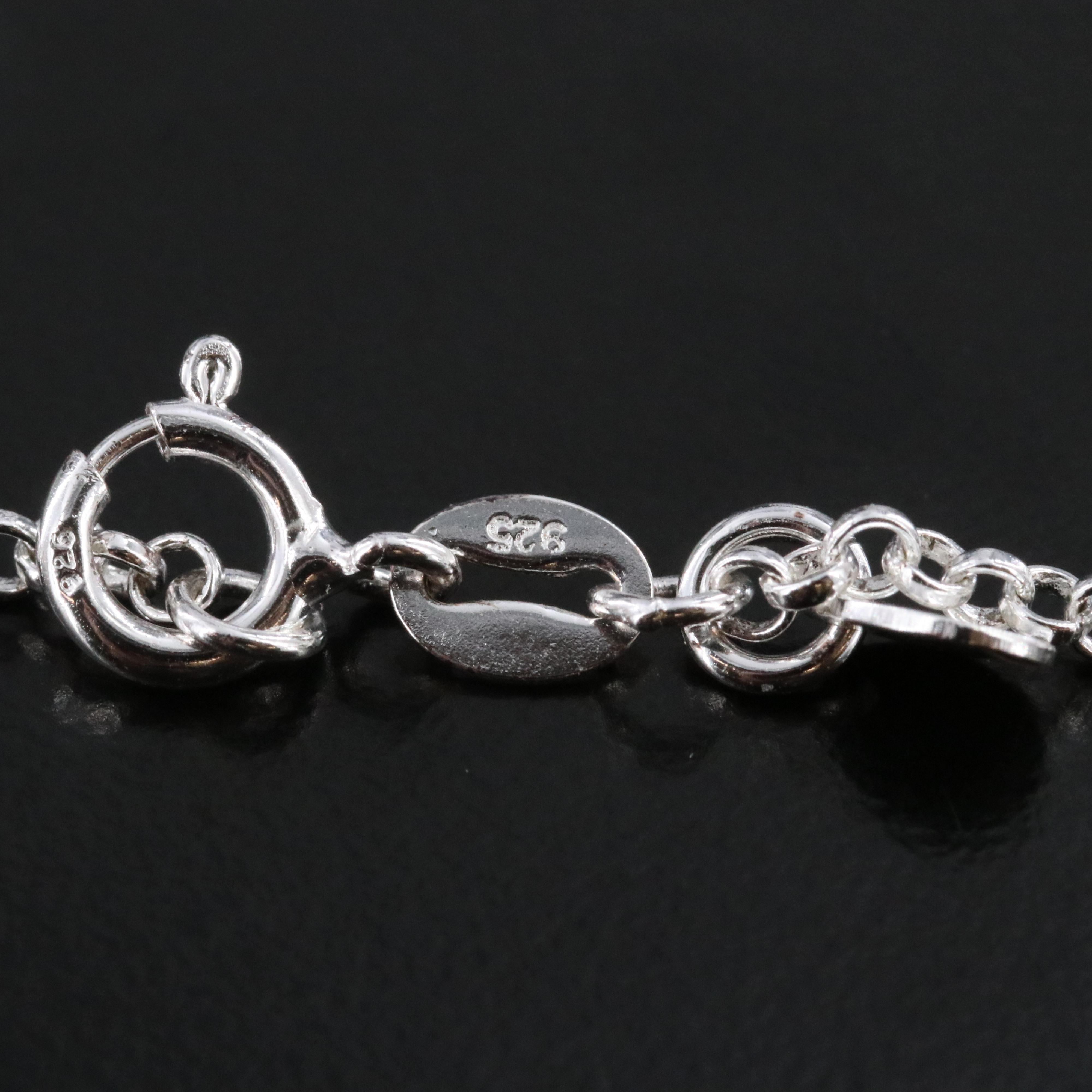 Sterling Jadeite Pendant Necklace