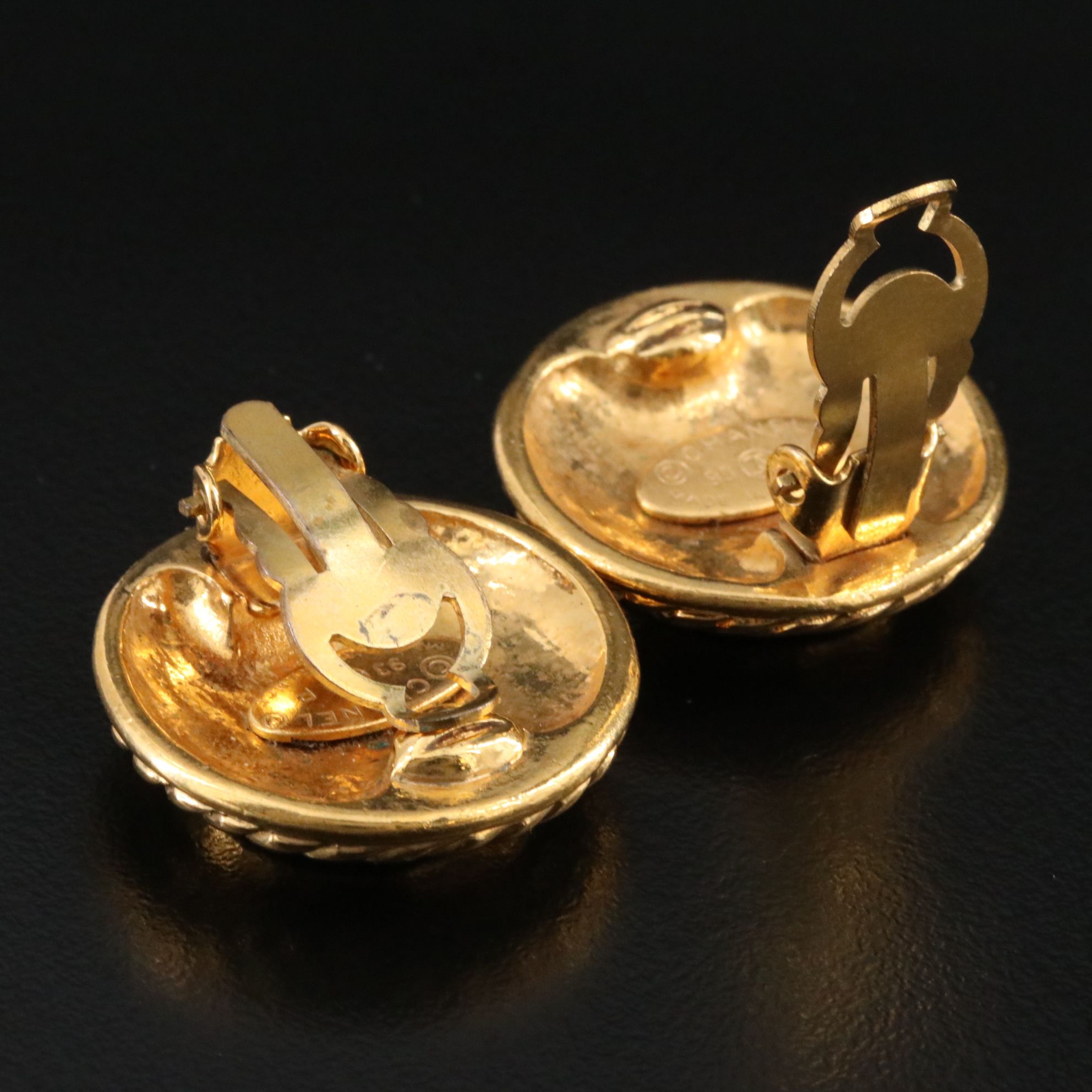 Chanel CC Rope Motif Clip Earrings