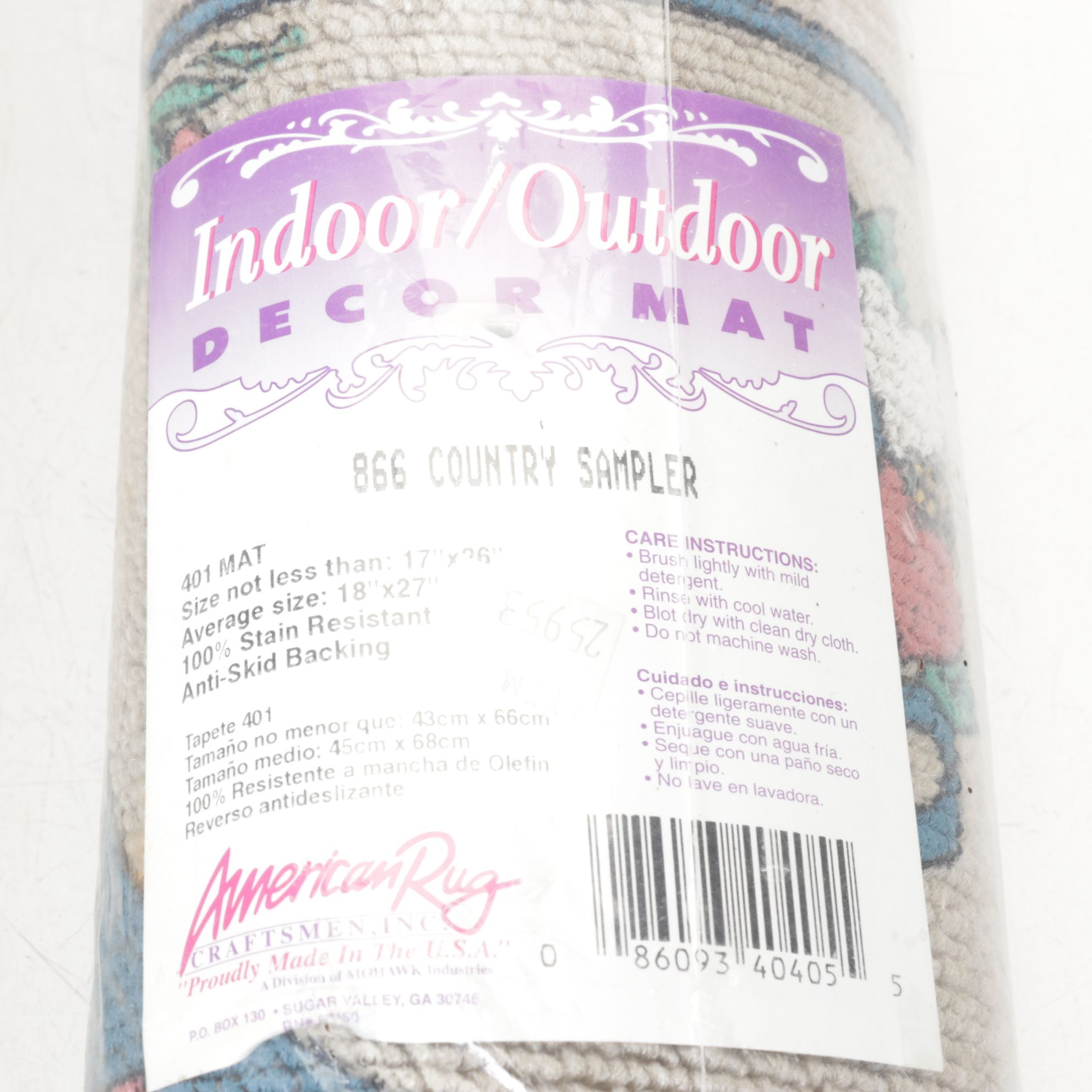 Hand-Painted Cat Statue with "Home Sweet Home" Door Mats