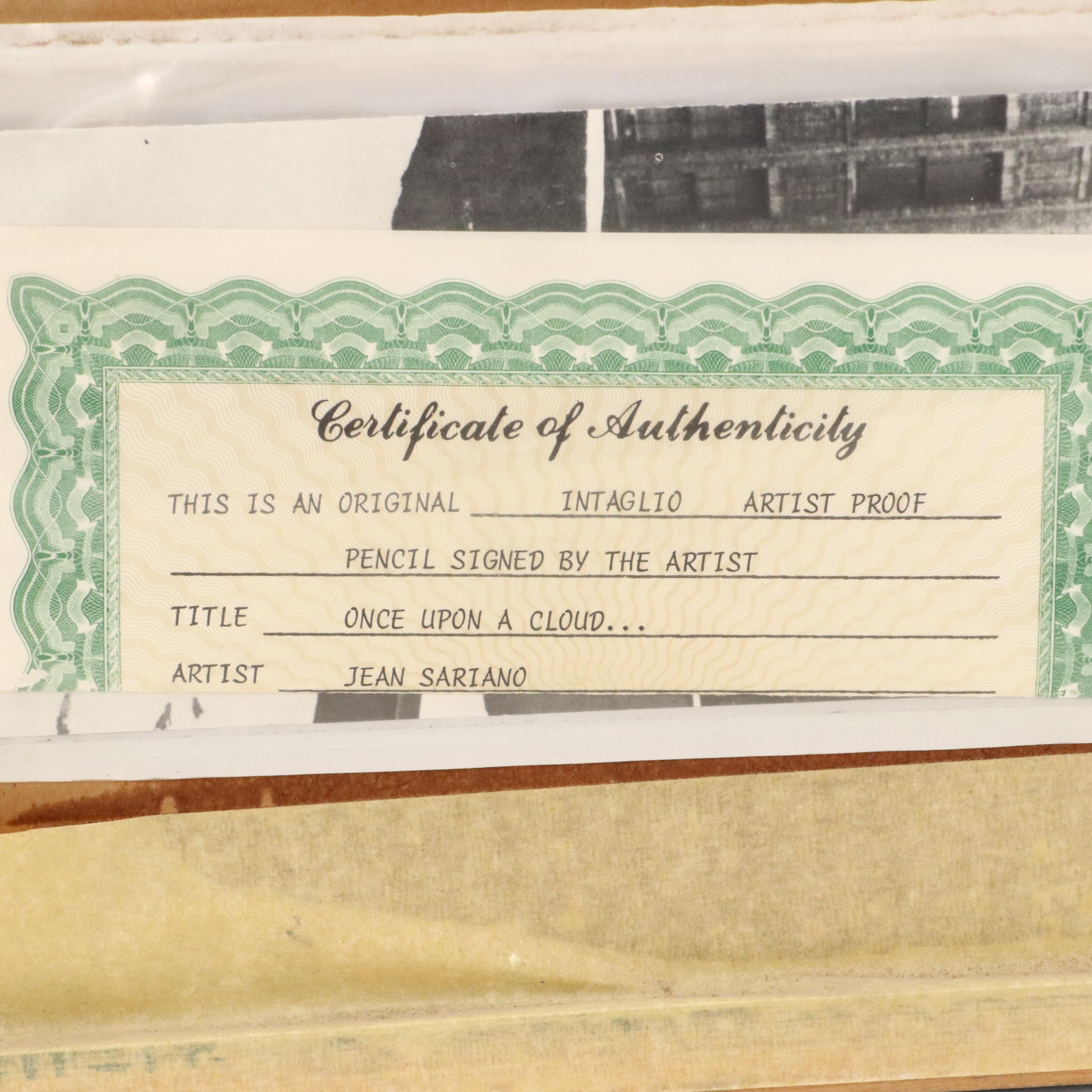 Jean Sariano Aquatint "Once Upon a Cloud..." 1977