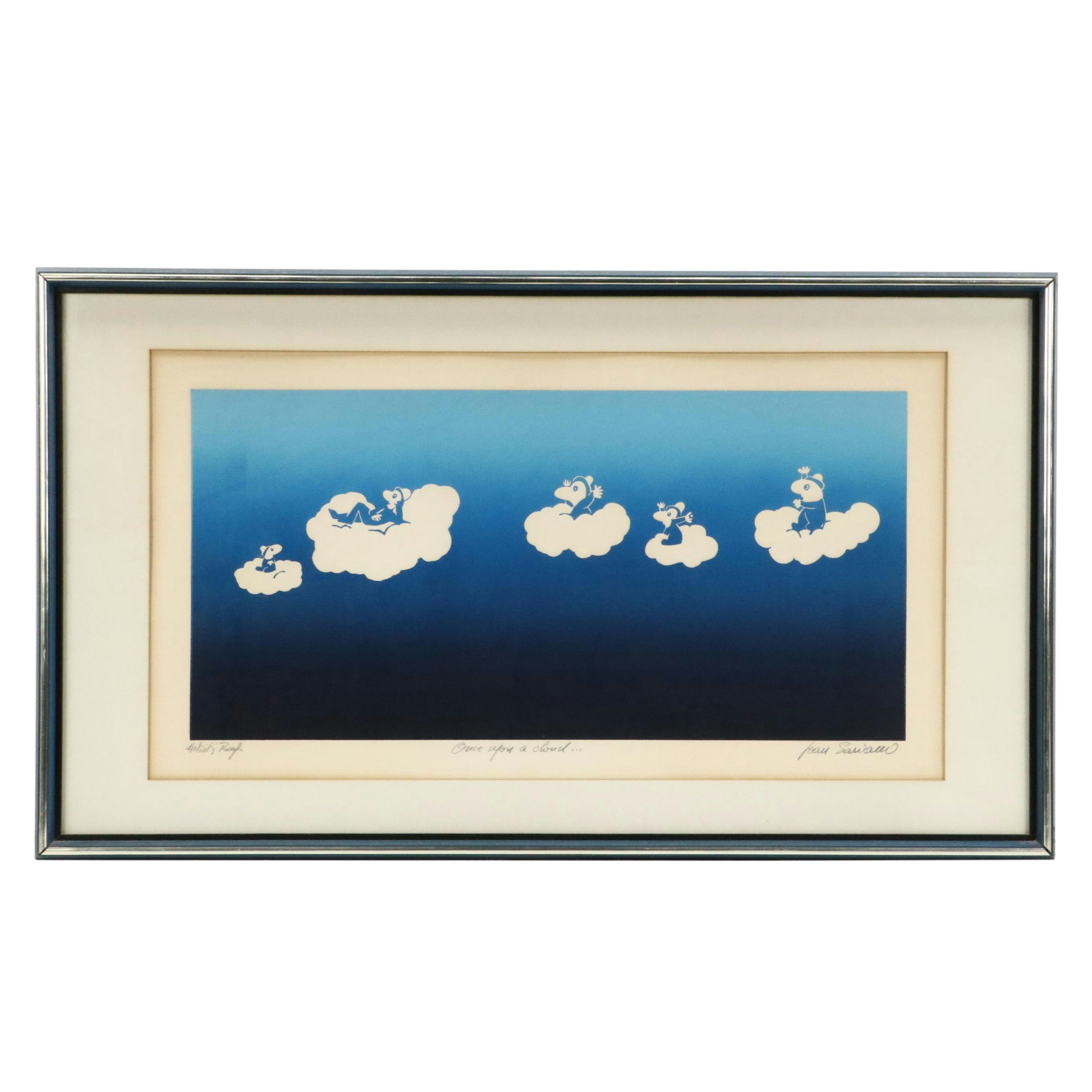 Jean Sariano Aquatint "Once Upon a Cloud..." 1977