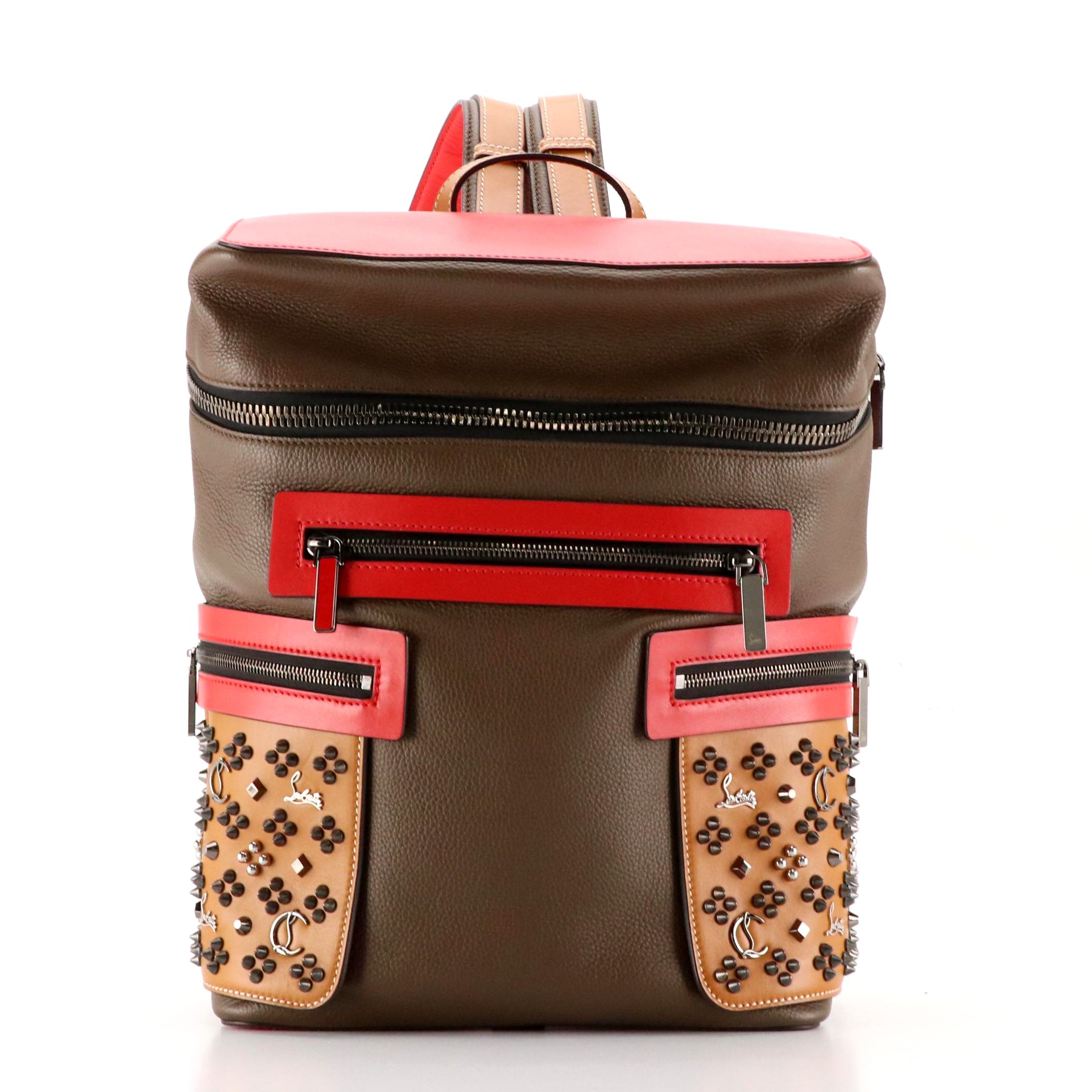 Christian Louboutin Apoloubi Backpack in Tricolor Smooth and Calfskin Leather
