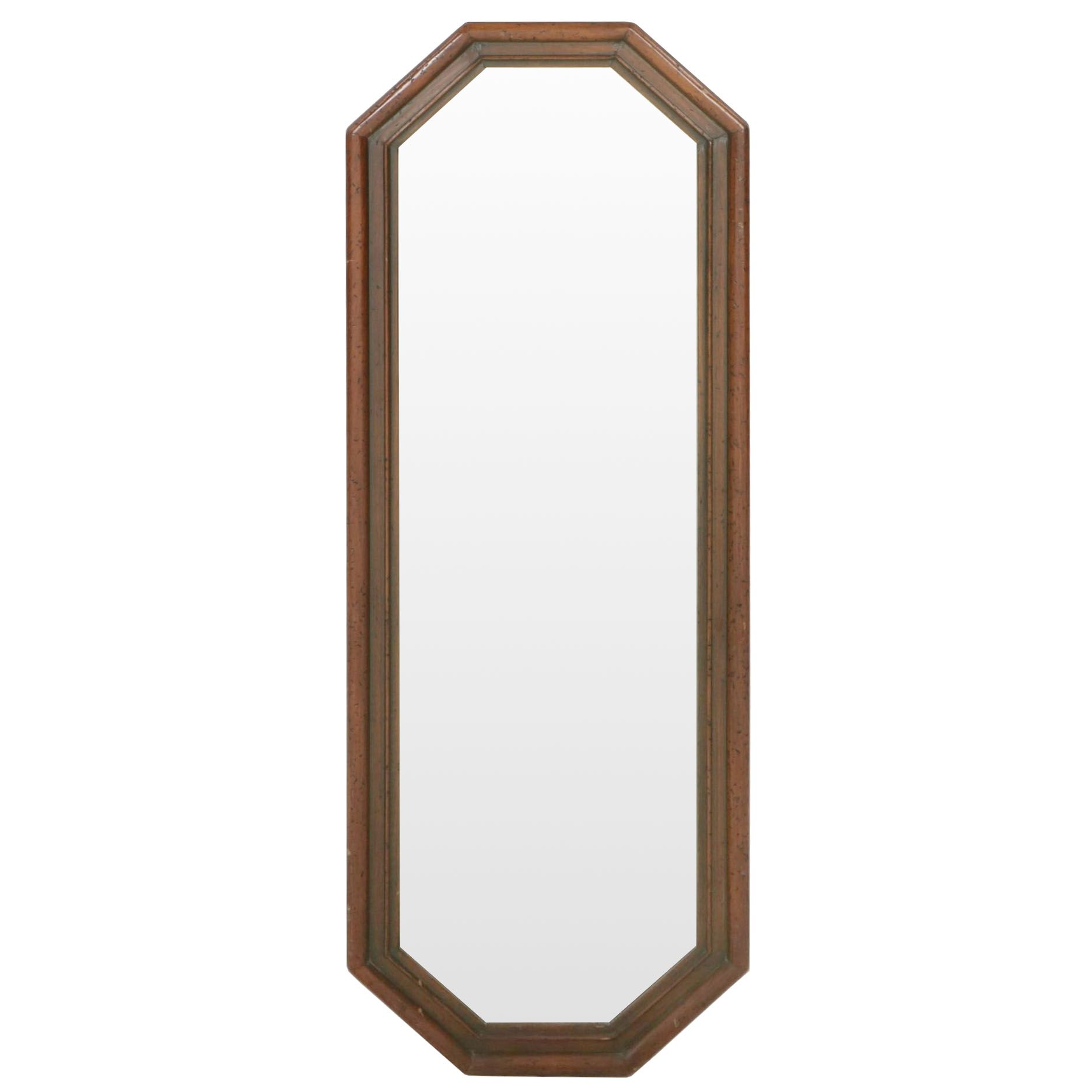 Walnut  Octagonal Wall Mirror, Late 20th Century