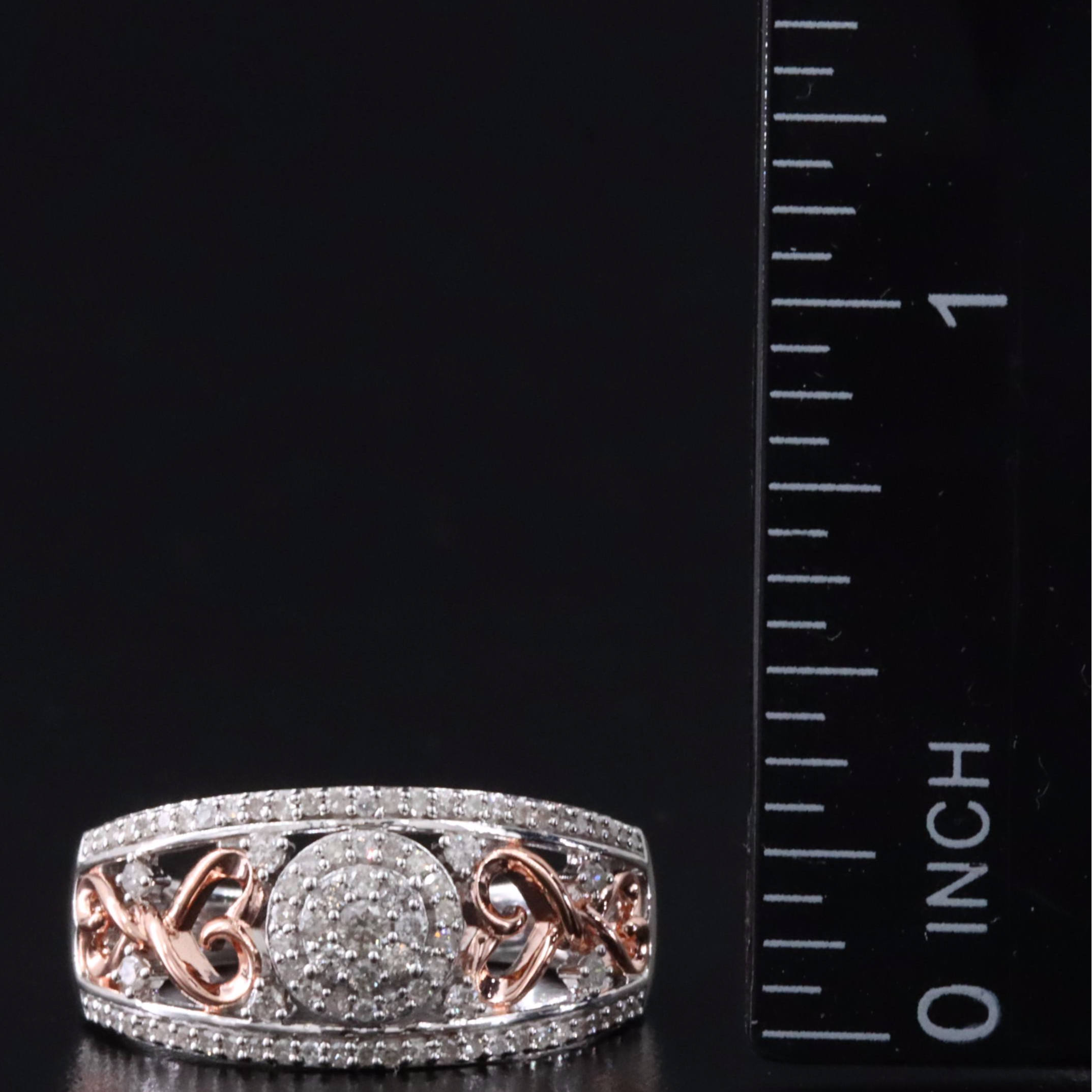 Sterling Diamond Heart Ring