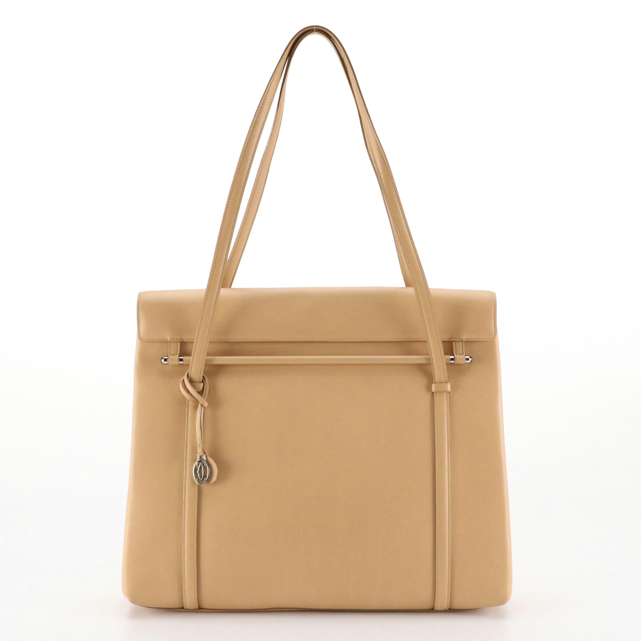 Cartier Shoulder Bag in Beige Calfskin Leather