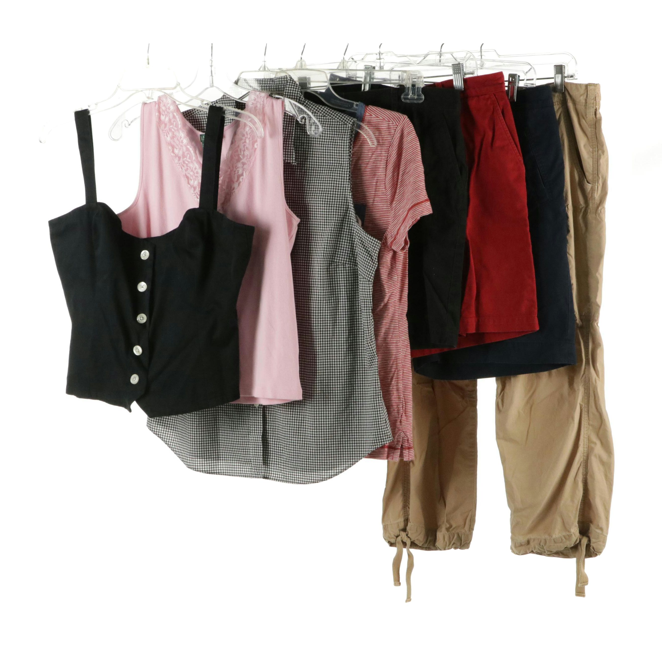 Lauren Ralph Lauren Shorts, Capris, Button-Front Tops and Short Sleeve Shirt