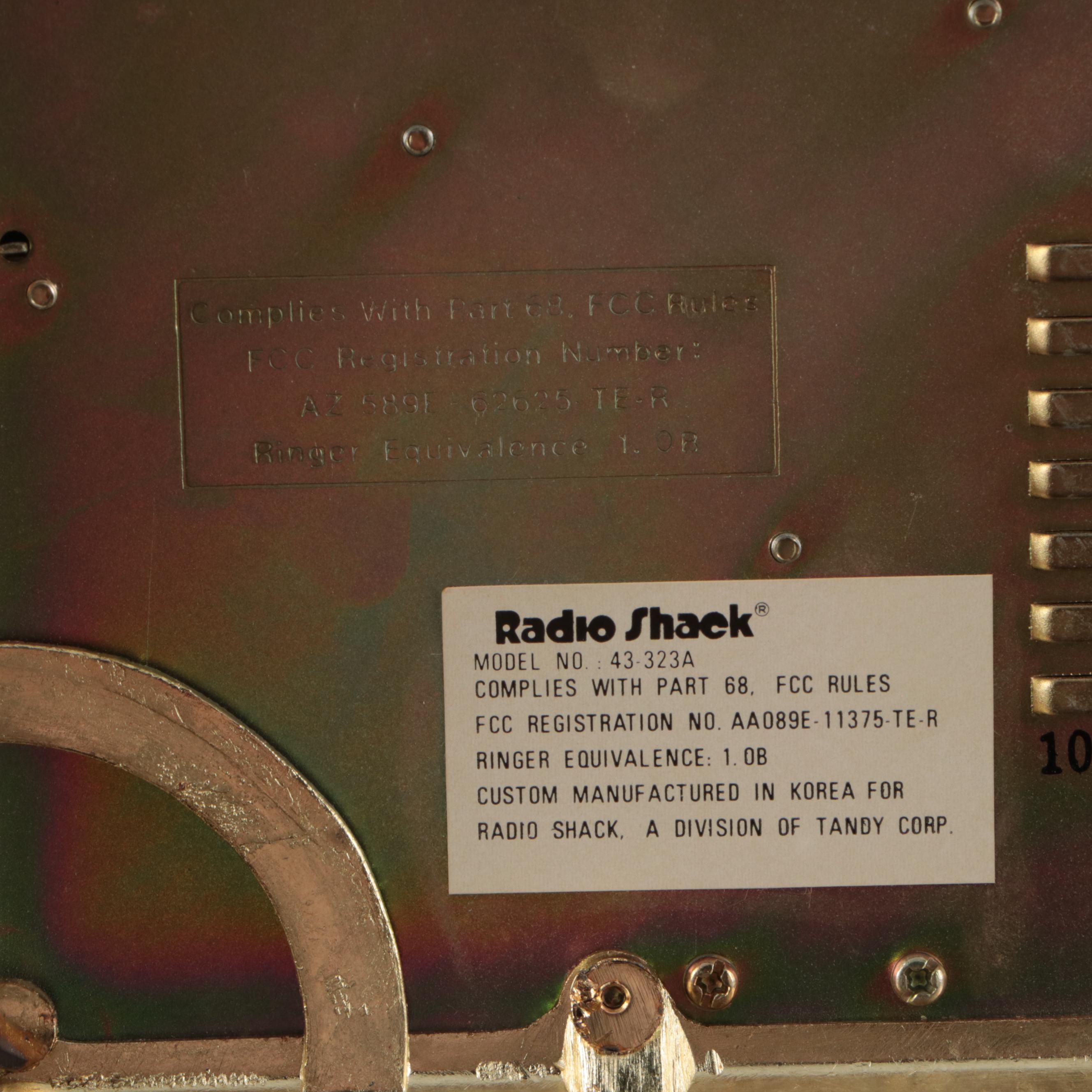 Victorian Brass Table Lamp with Ornate Brass Radio Shack Telephone