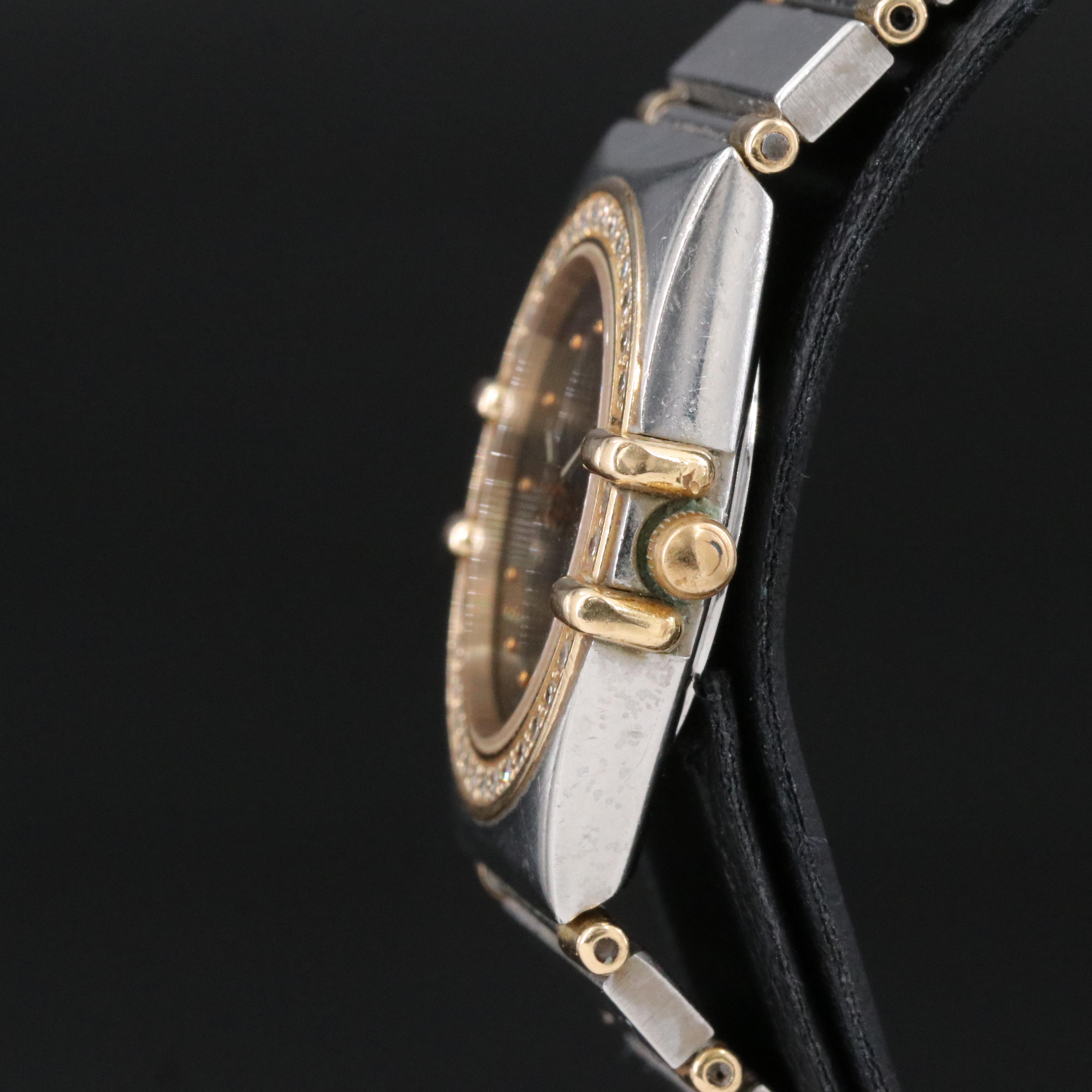 Omega Constellation 895.1080 Diamond 24mm 14K & Steel Quartz Watch