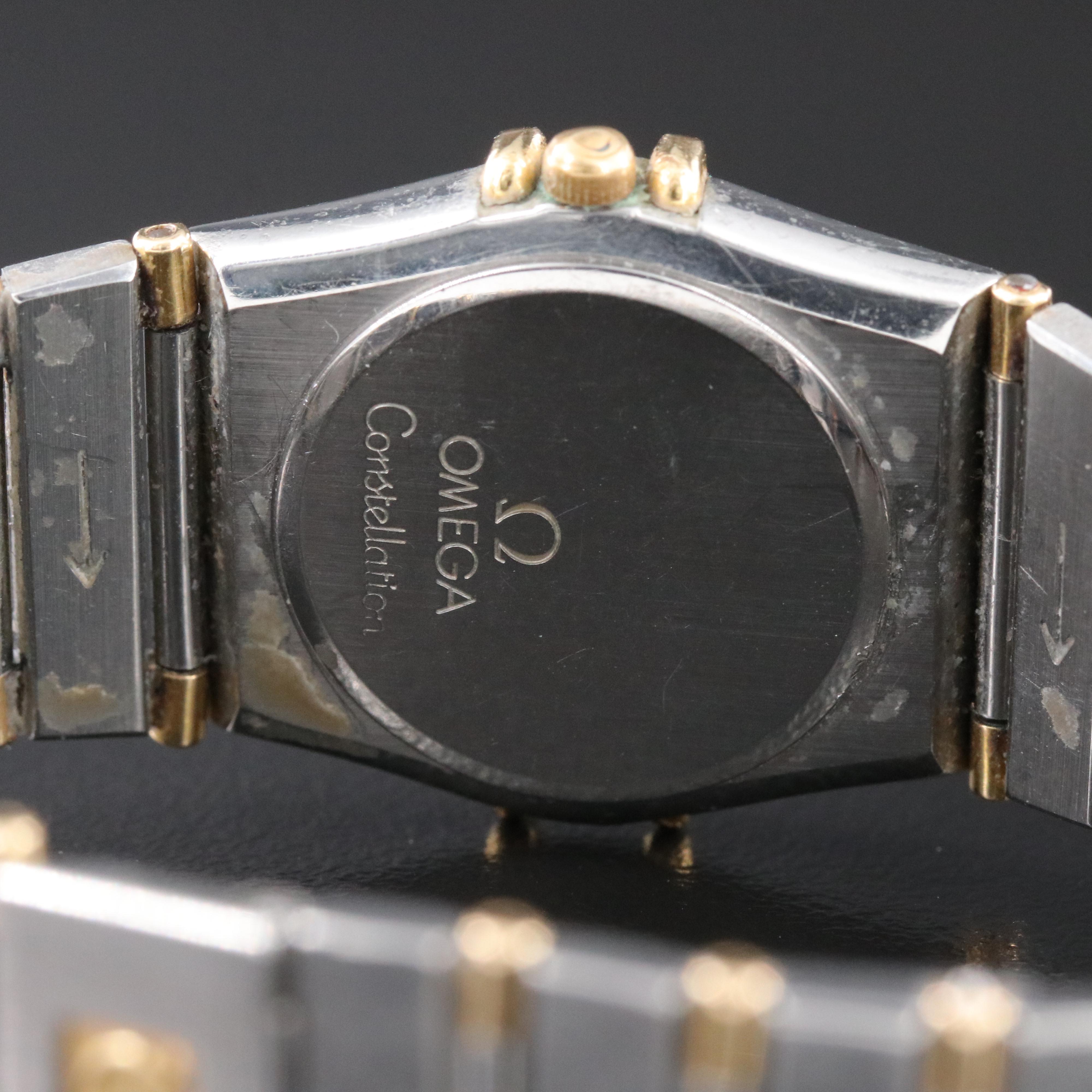 Omega Constellation 895.1080 Diamond 24mm 14K & Steel Quartz Watch