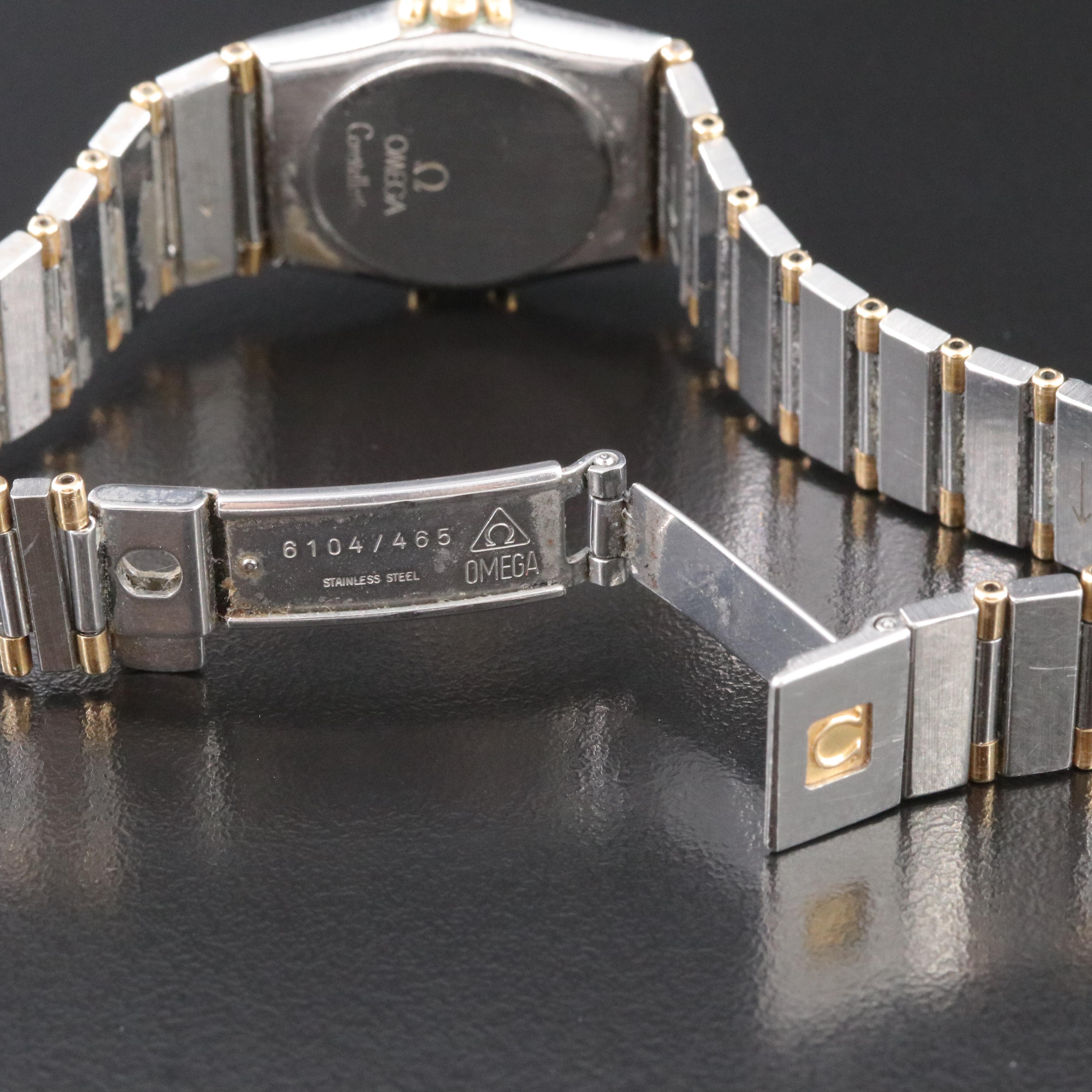 Omega Constellation 895.1080 Diamond 24mm 14K & Steel Quartz Watch