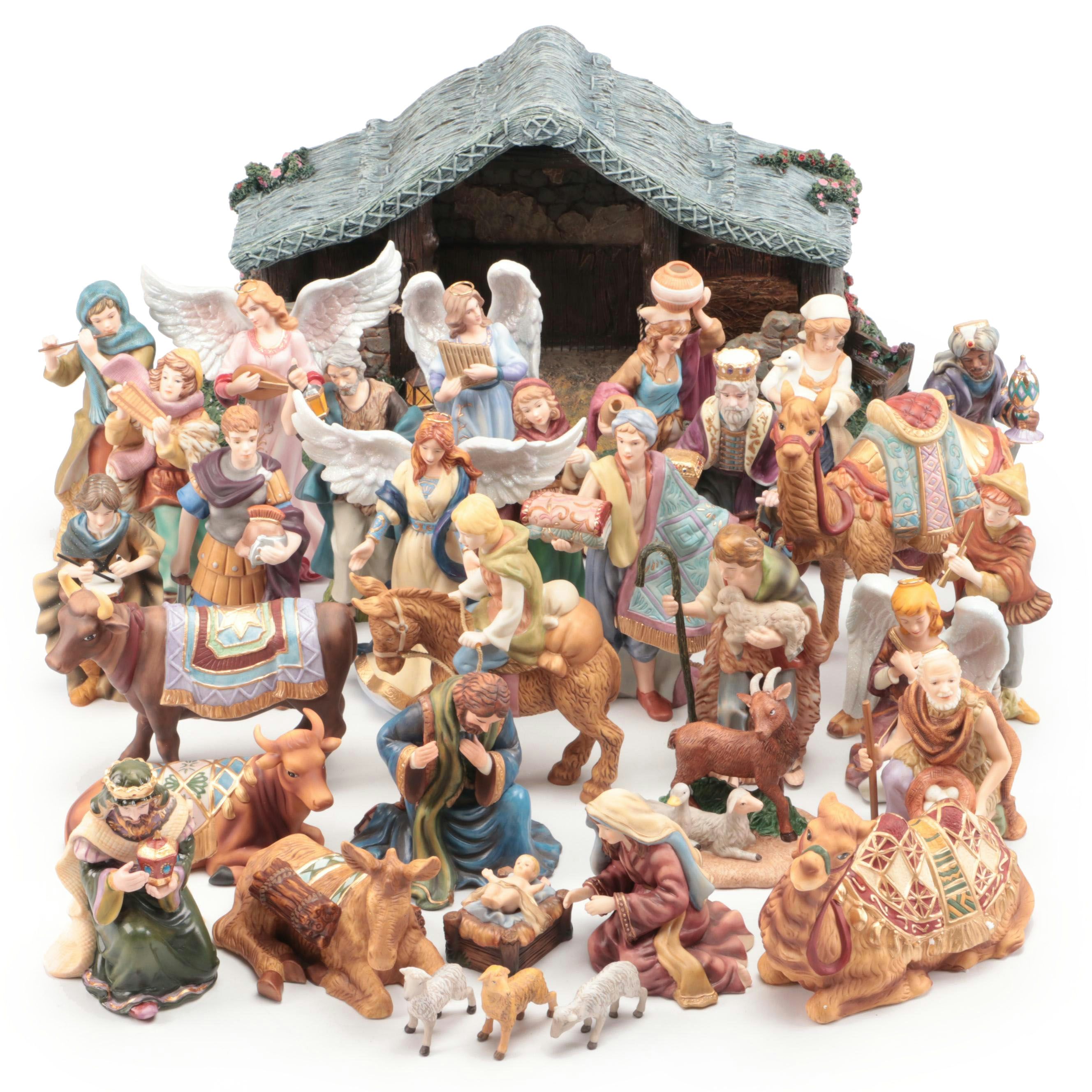 Hawthorne Village Thomas Kinkade Nativity Set