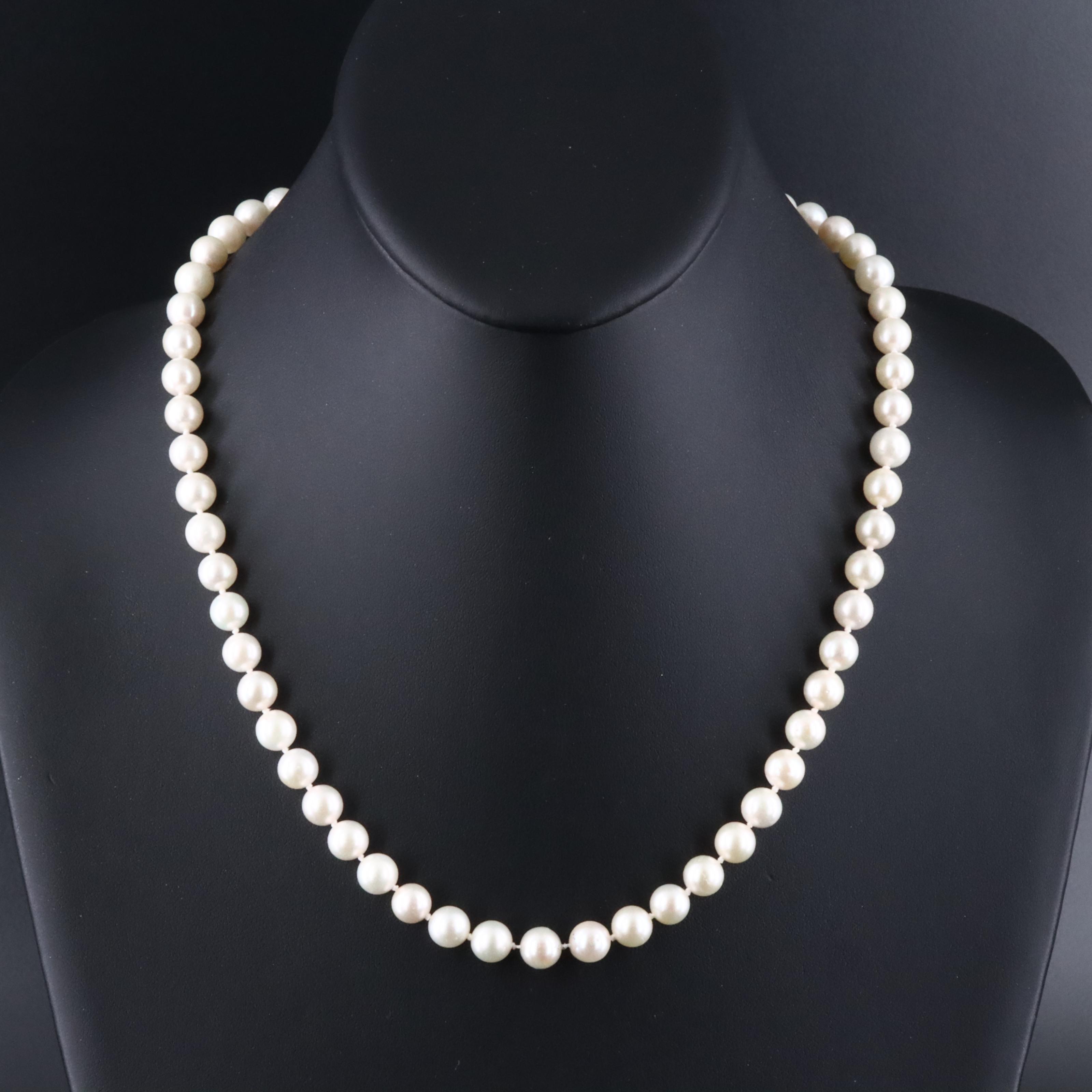 Pearl Necklace with 14K Clasp