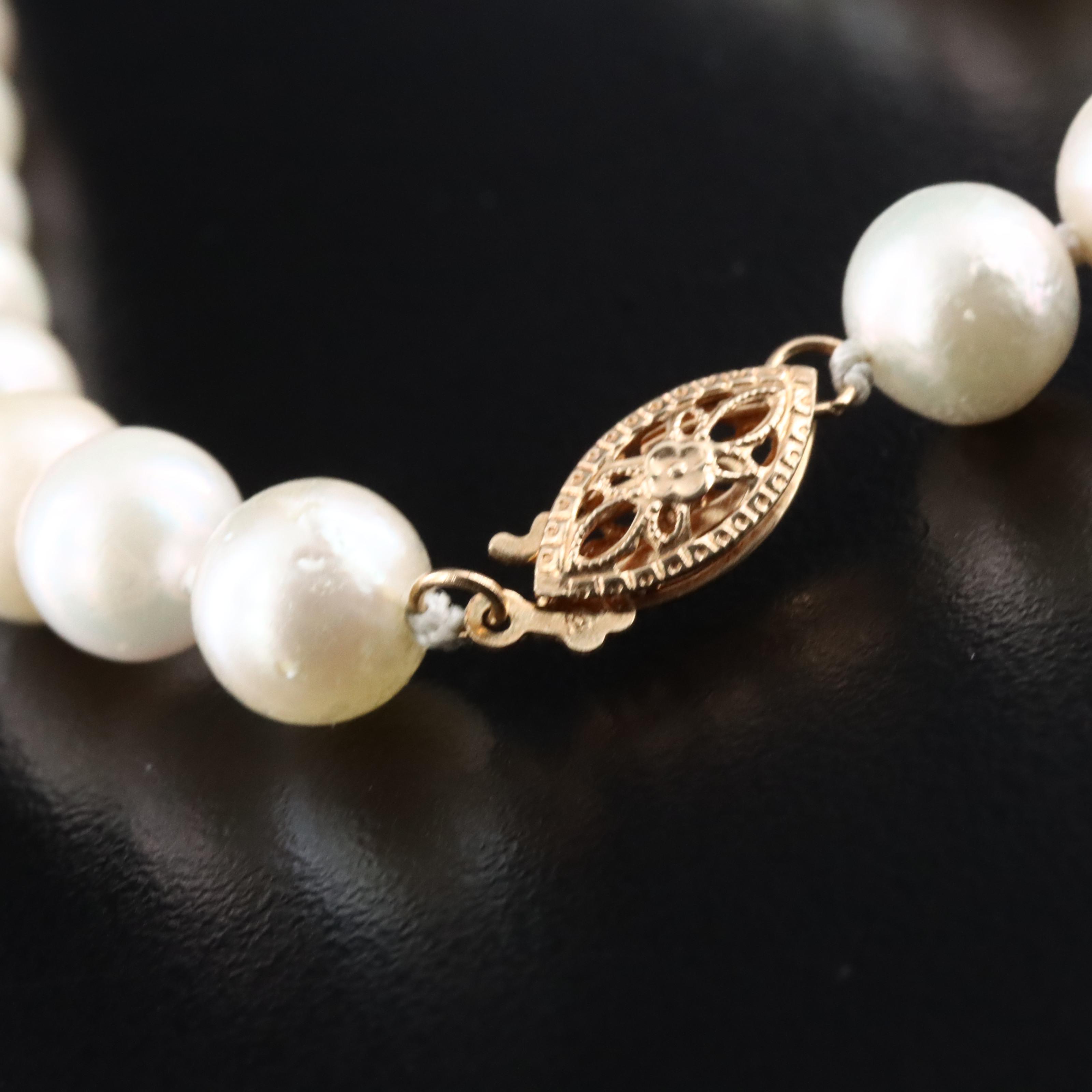 Pearl Necklace with 14K Clasp