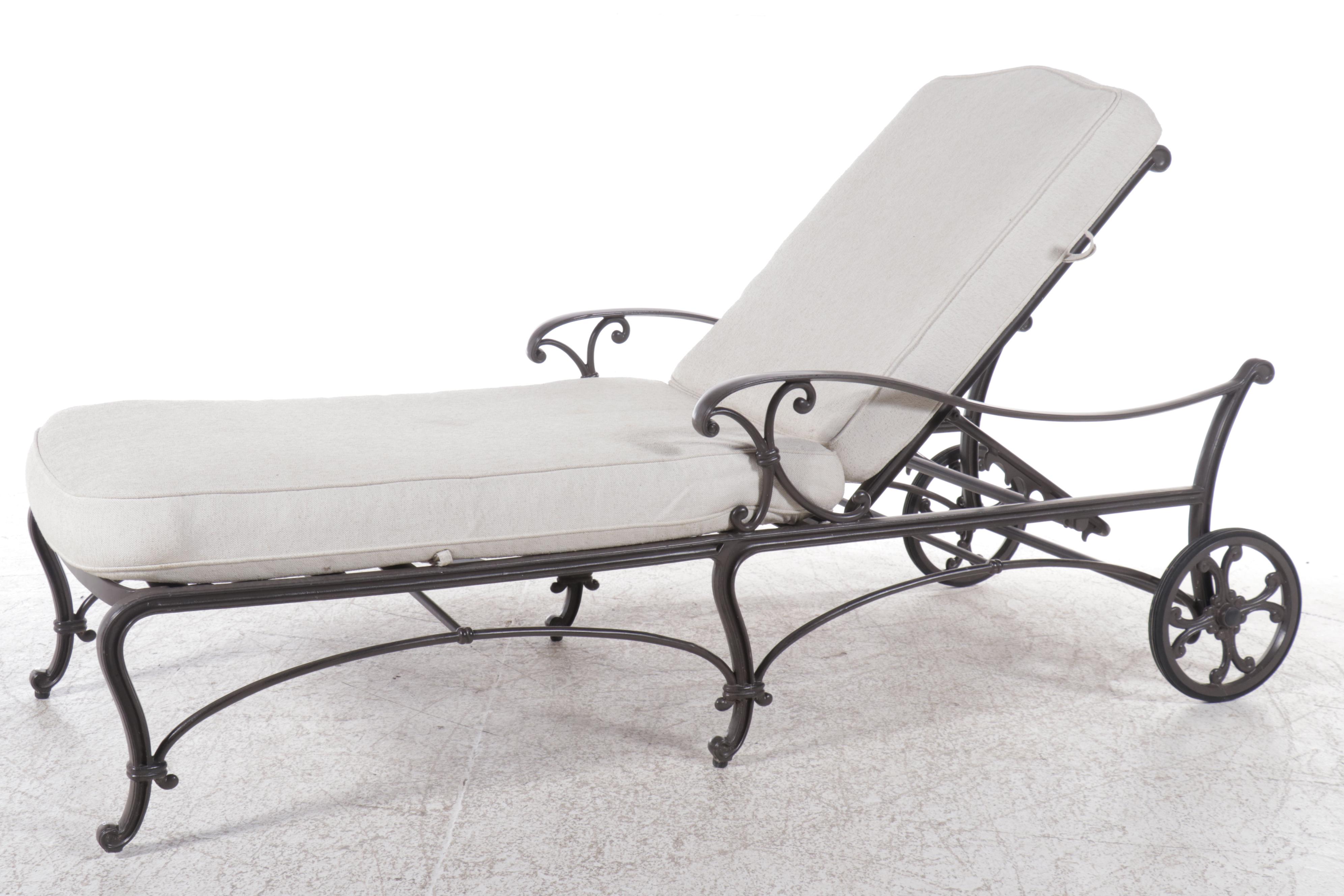 Frontgate "Orleans" Patio Chaise Lounges with 11' Market Umbrella & End Table