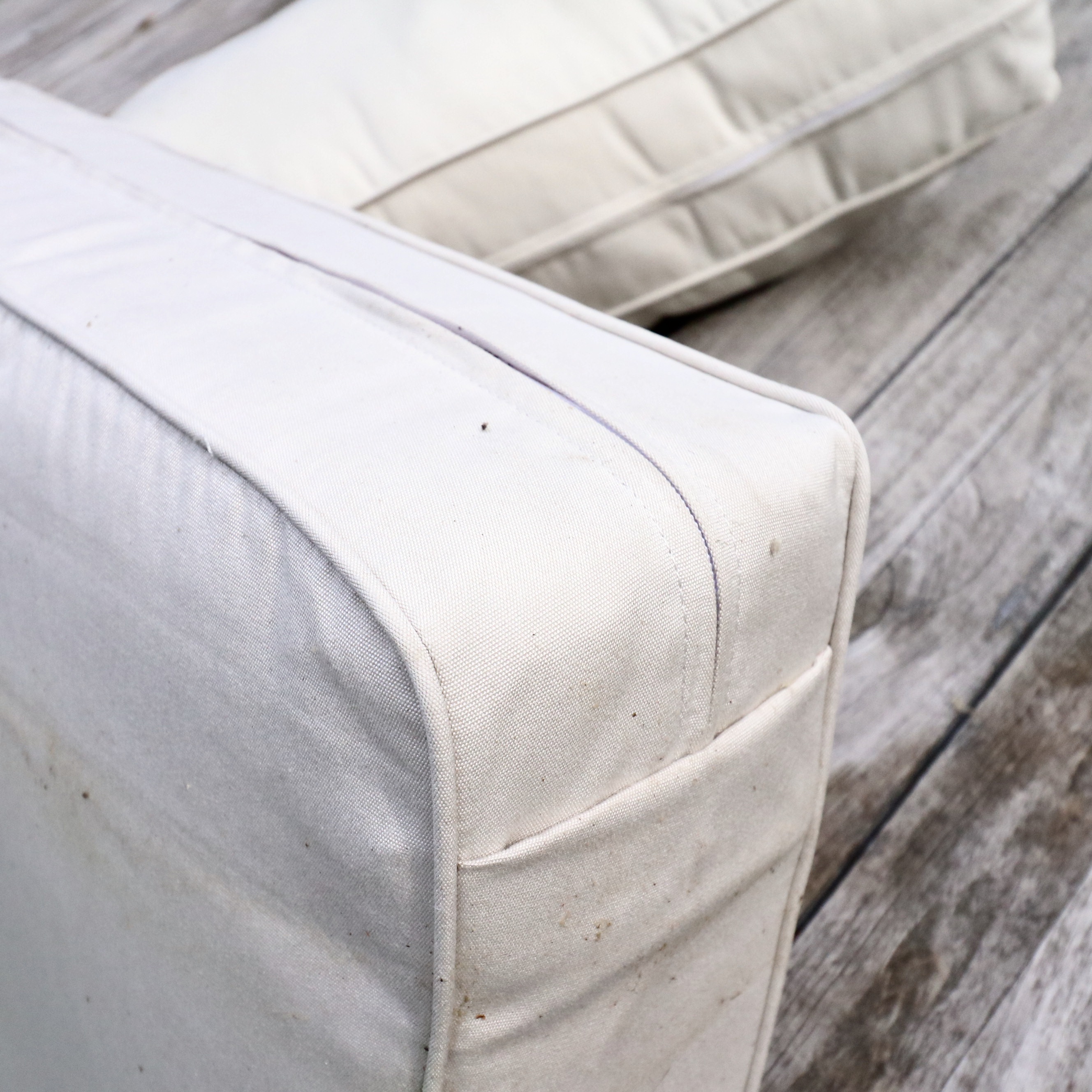 Restoration Hardware PE Rattan Outdoor Seating with Canvas Cushions, & Tables