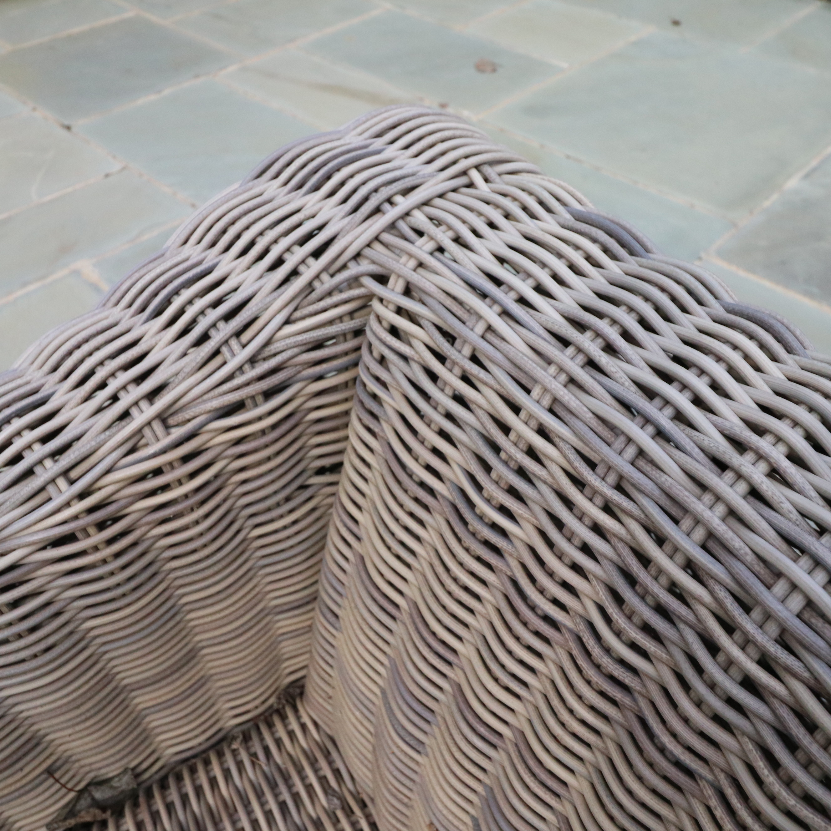 Restoration Hardware PE Rattan Outdoor Seating with Canvas Cushions, & Tables