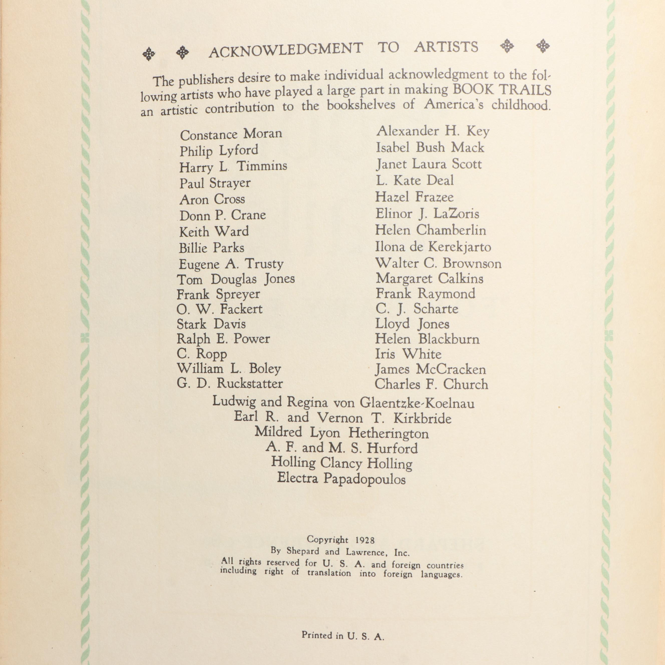 Illustrated "Book Trails" Complete Eight-Volume Set, 1928