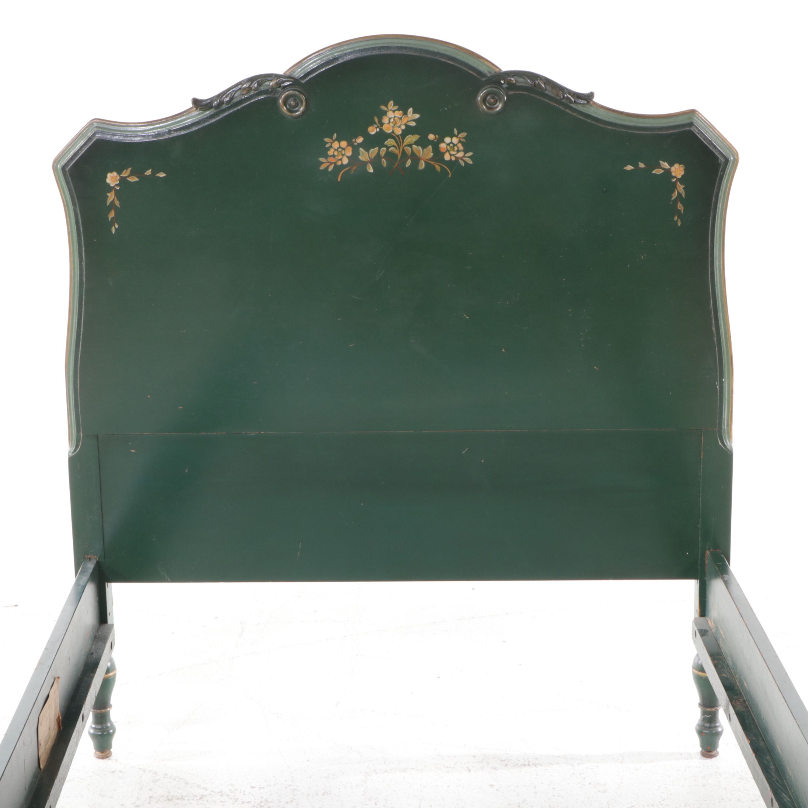 Stickley Bros. Colonial Style Painted Wood Twin Bed Frames and Nightstand