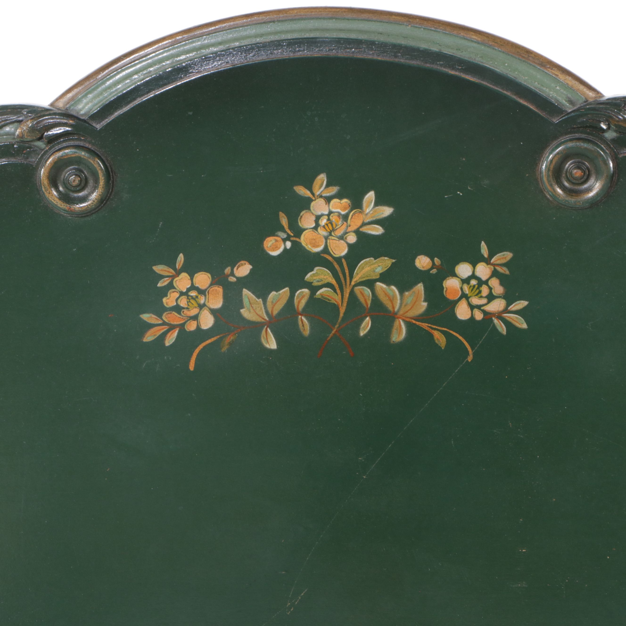 Stickley Bros. Colonial Style Painted Wood Twin Bed Frames and Nightstand